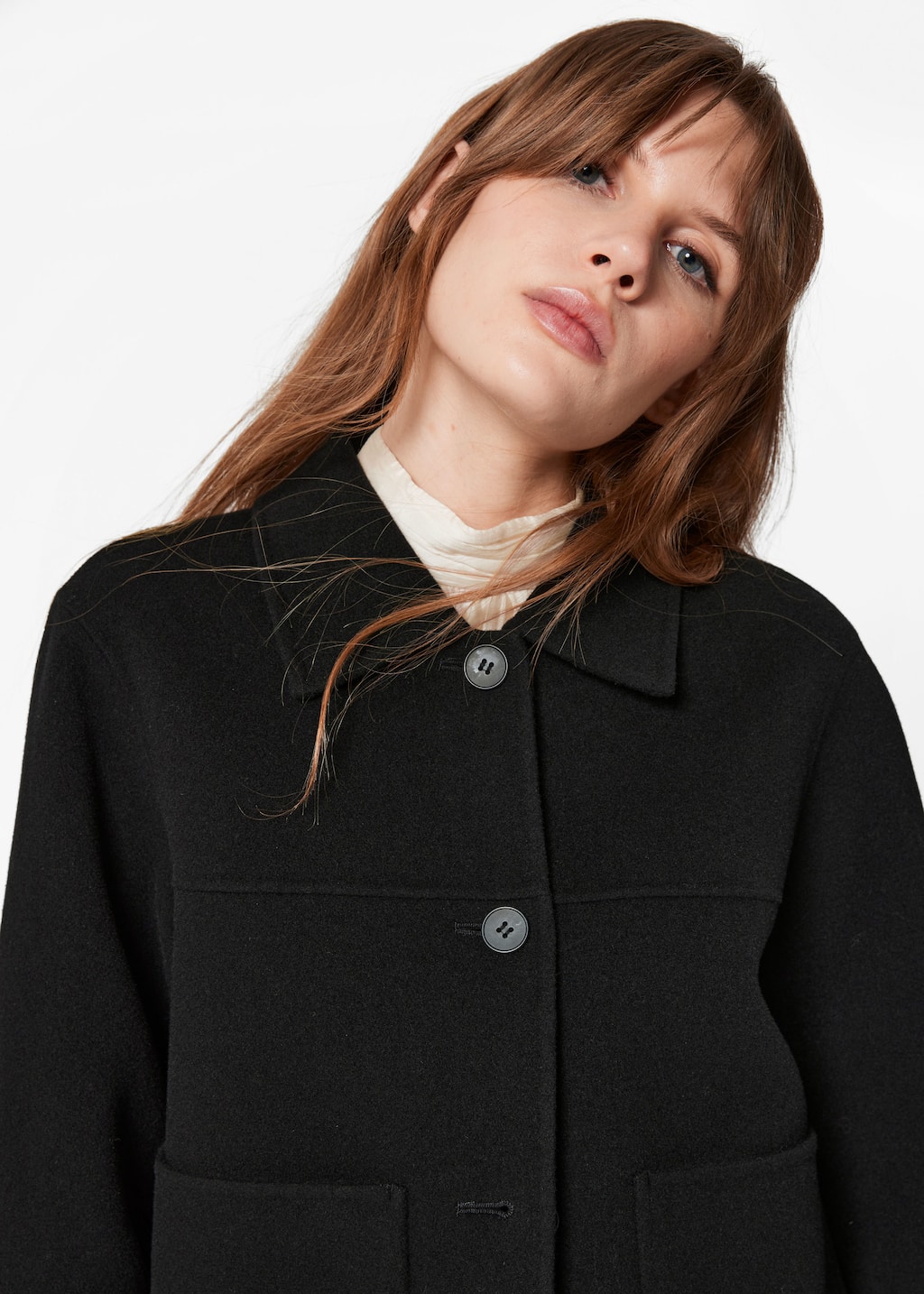 Image of Collared Wool Jacket