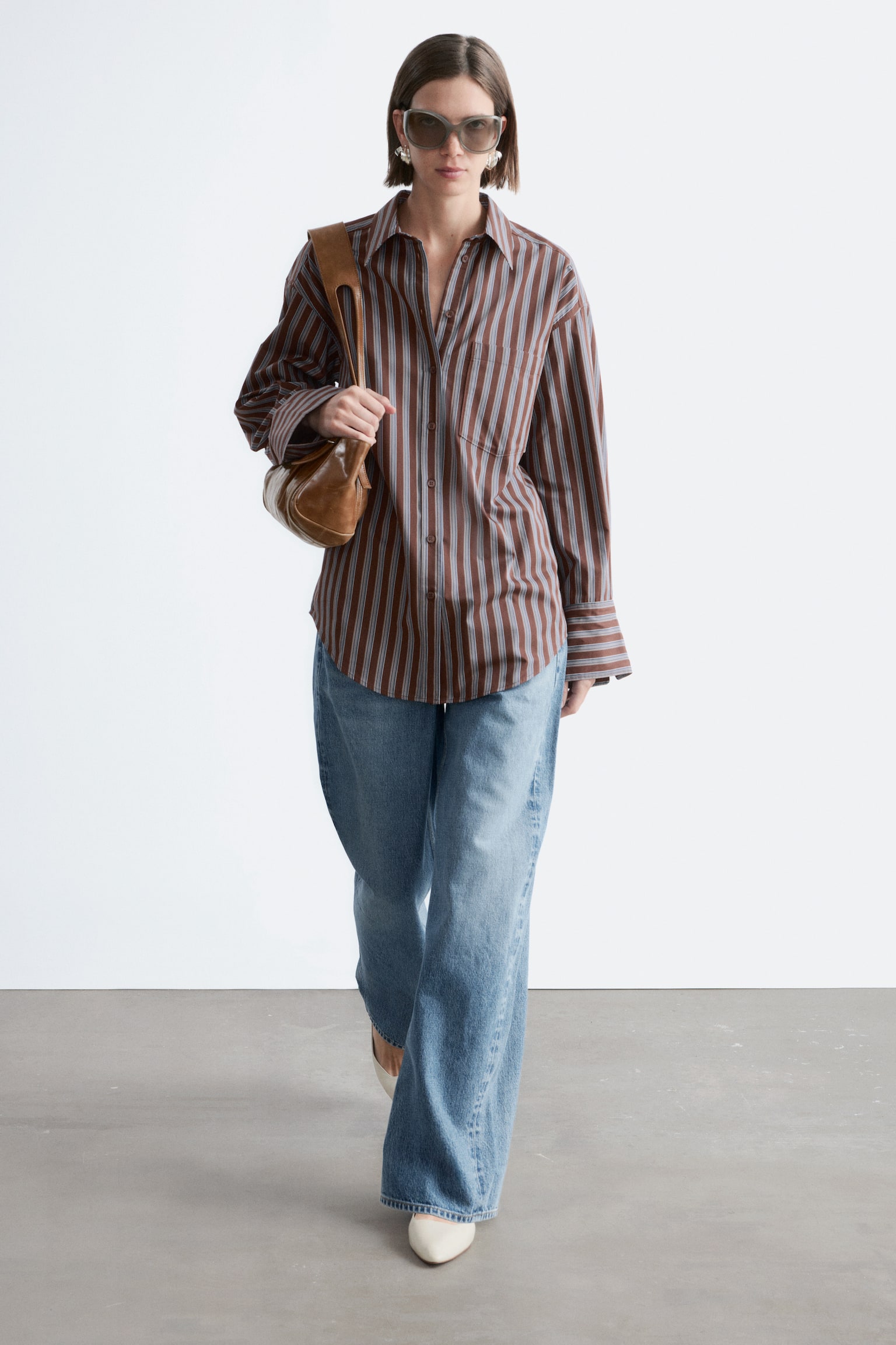 Camisola de algodão - Riscas em castanho/azul/Branco/Riscas/Rosa/Riscas vermelhas/Bege escuro - 6