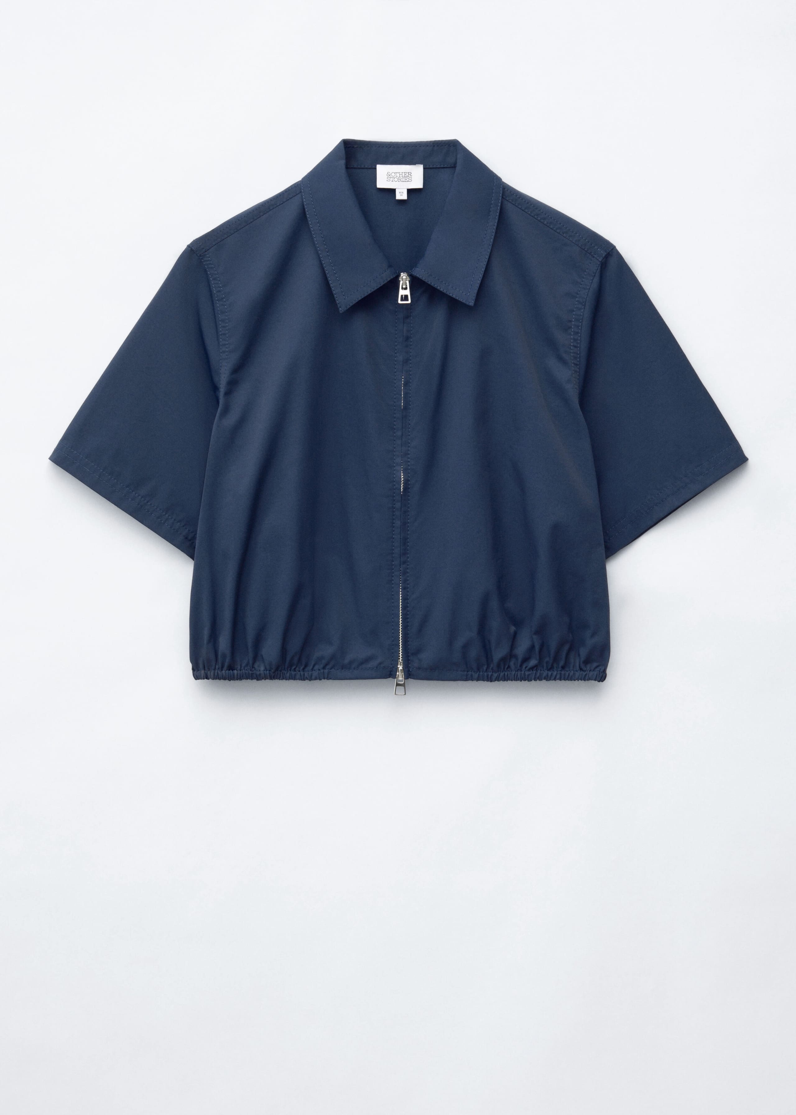 Zip Front Collar Shirt - Dark Blue - Still Life