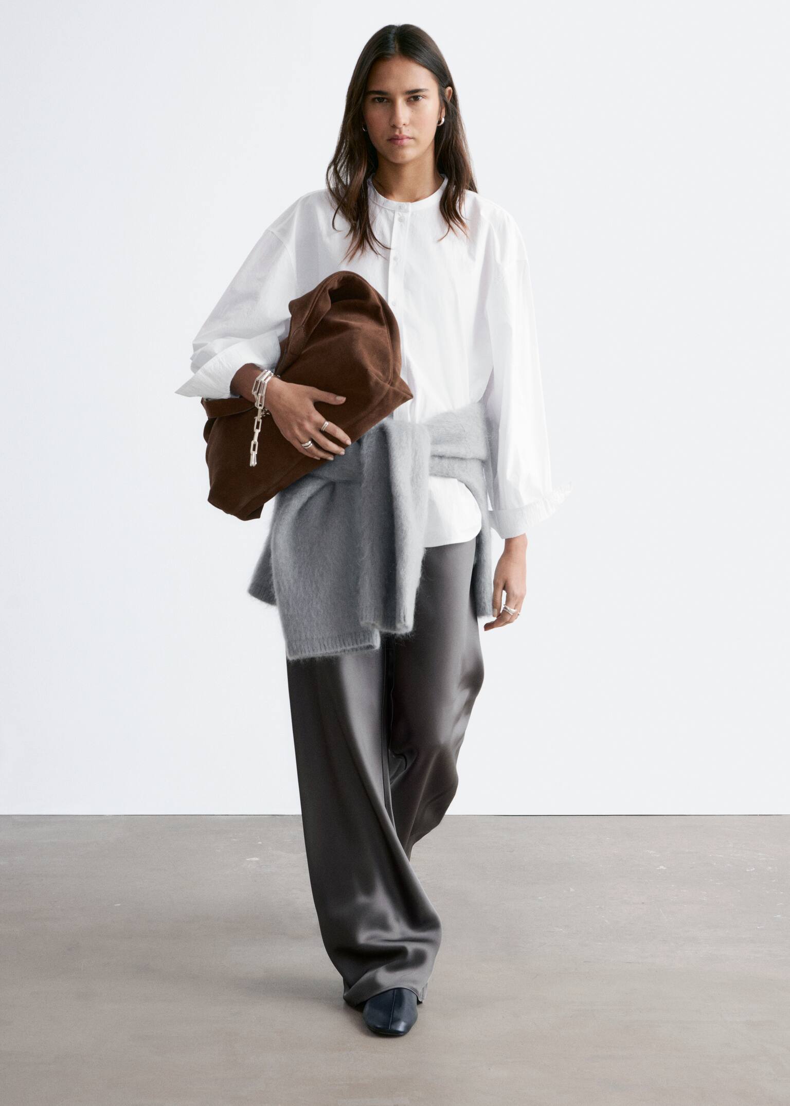 Chemise oversize en coton - Blanc/Noir à carreaux/Bleu/À carreaux - 4