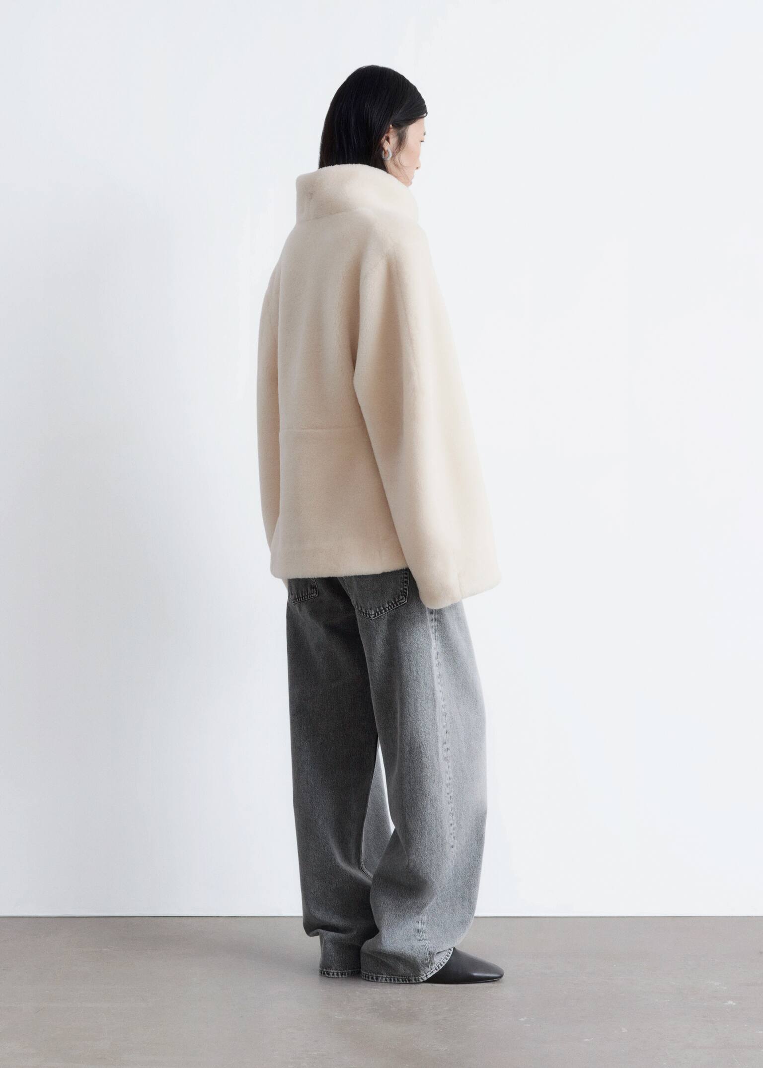 Jacka i fuskpäls - Crèmevit - 8