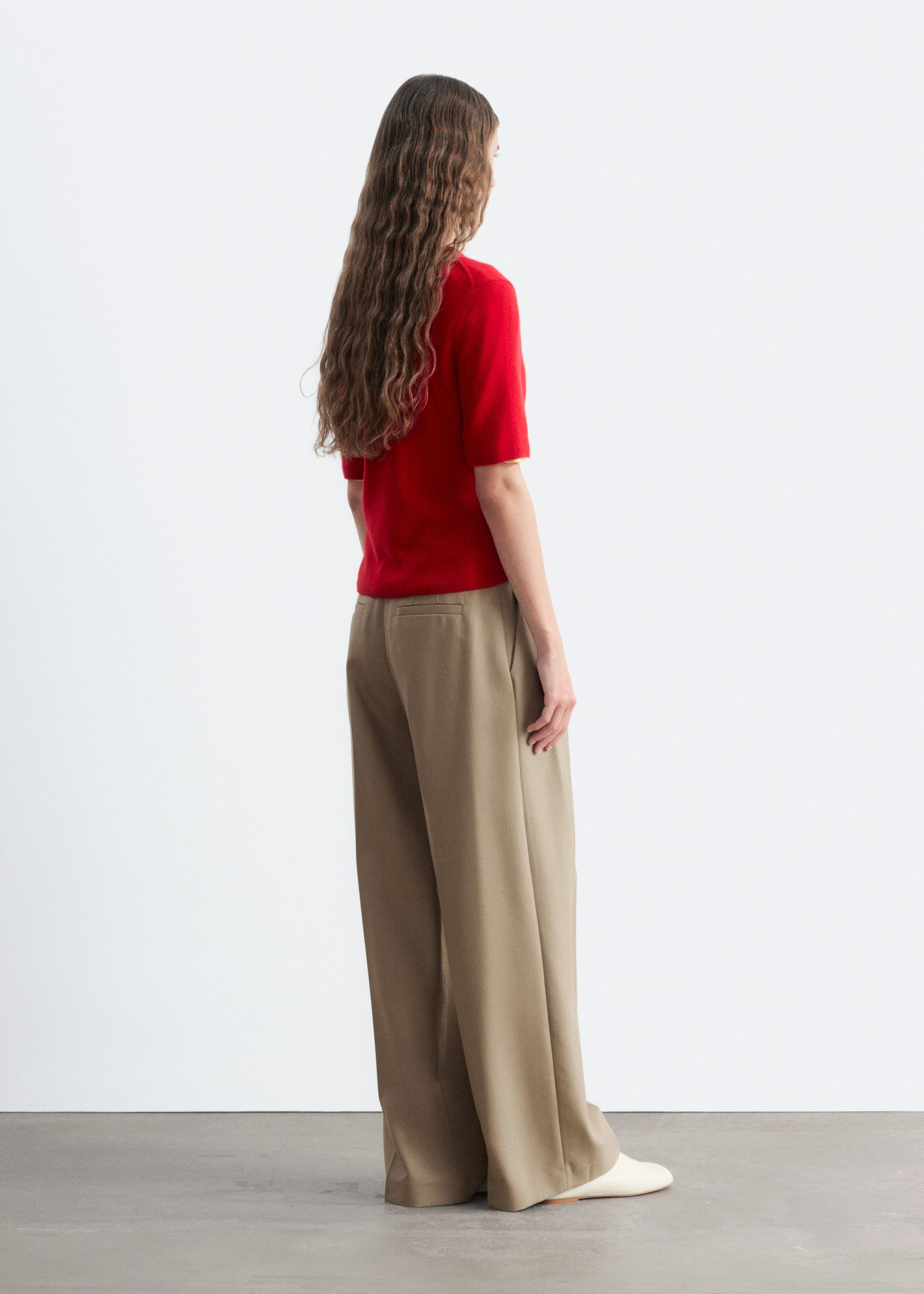 Short-Sleeve Cashmere Top - Blue - Lookbook