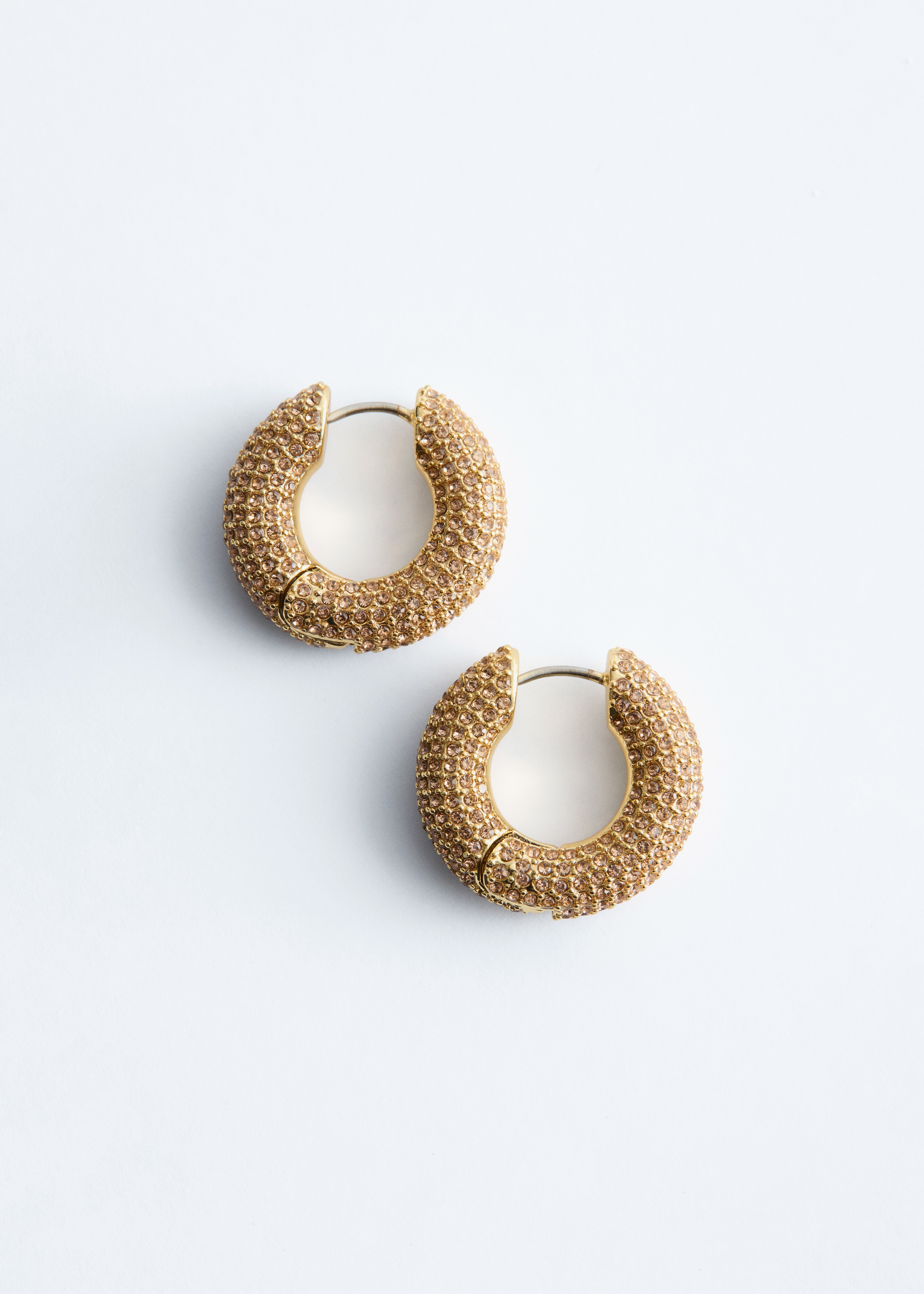 Orecchini a cerchio con cristalli - Oro/Silver