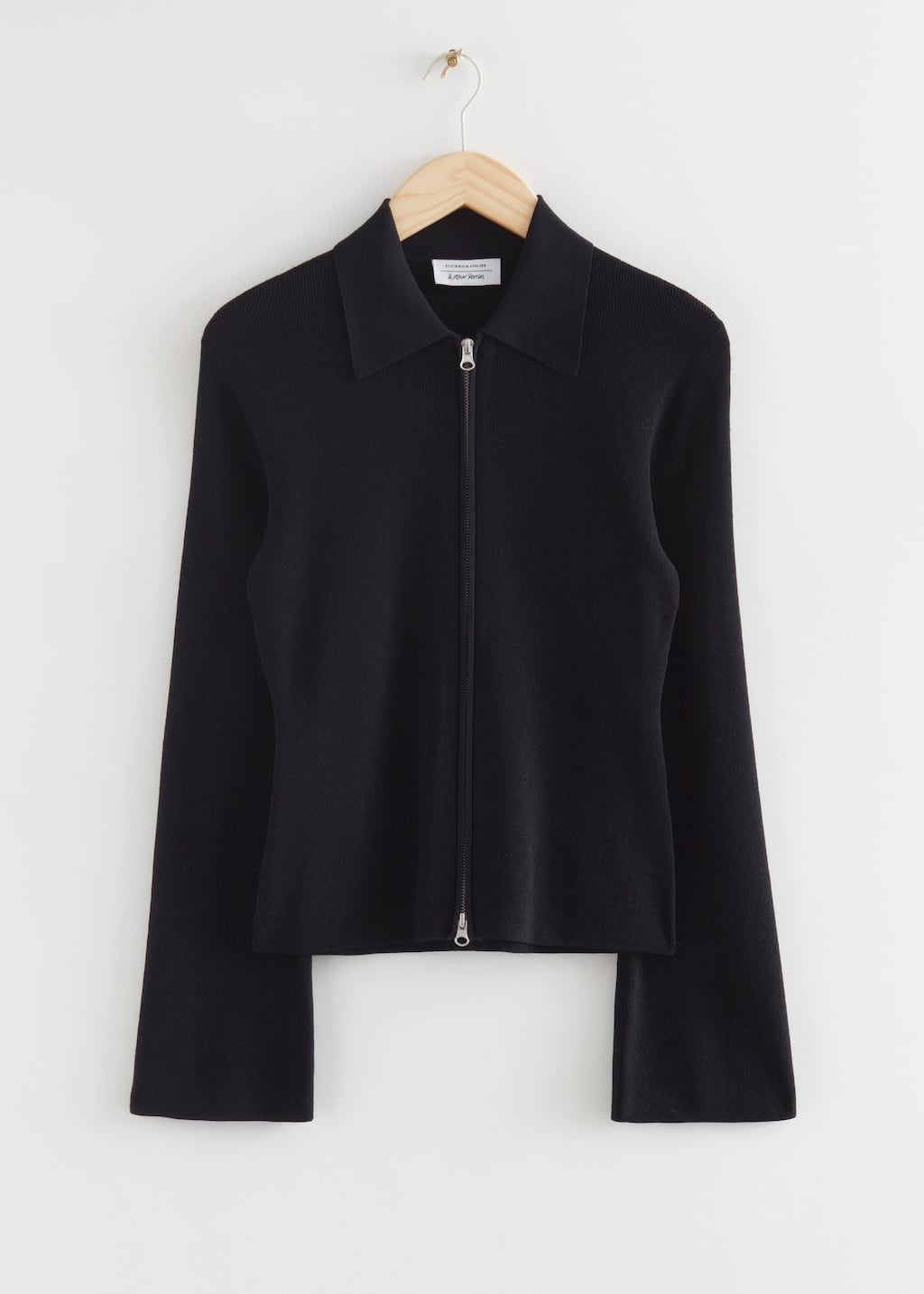 Fitted Woven Zip Cardigan - Bright Blue - Still Life