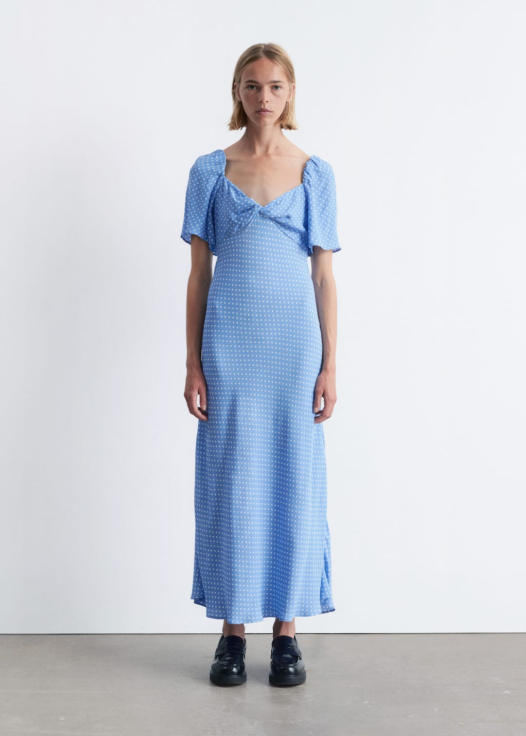 Image of Flutter-Sleeve Midi Dress