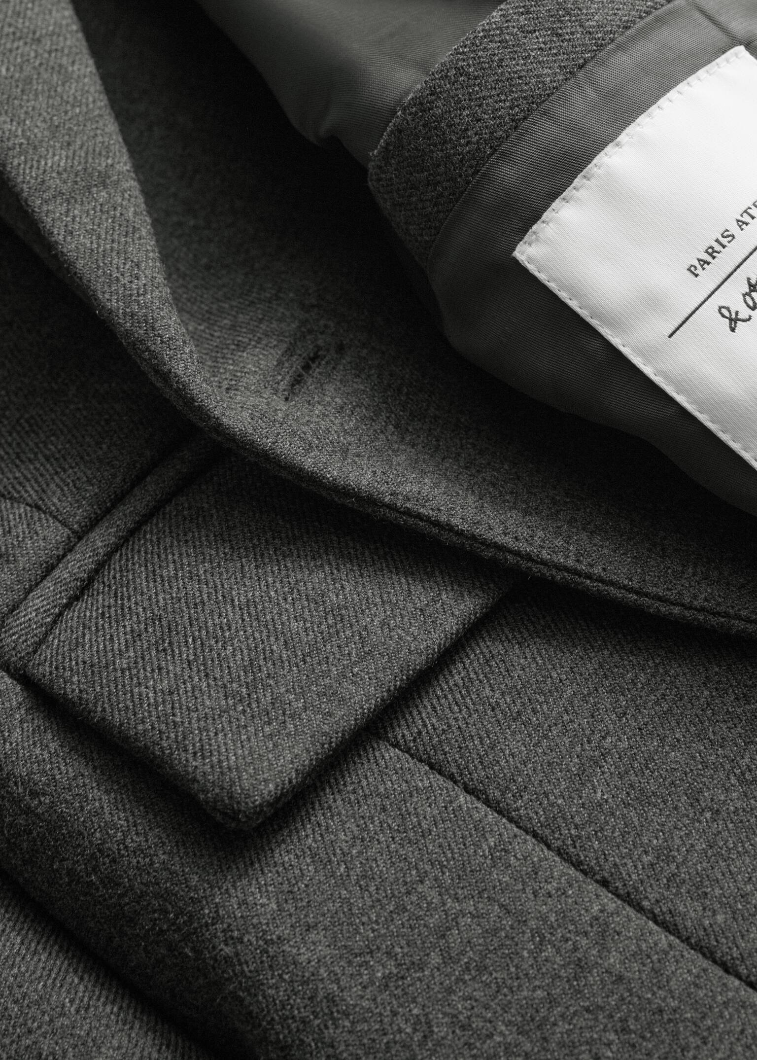 Double-Breasted Wool Blazer - Dark Grey - 2