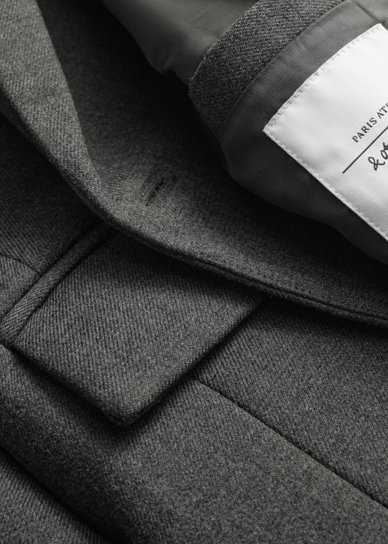 Double-Breasted Wool Blazer - Dark Grey - 3