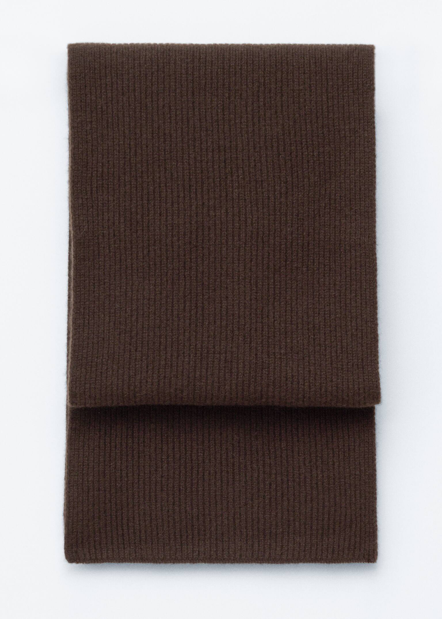 Cashmere Knit Scarf - Dark Brown/Black/Navy Blue/Green/Mole/Dusty rose/Cream - 2