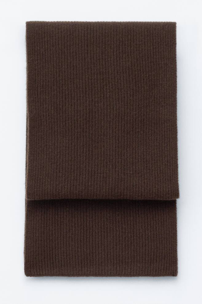 Cashmere Knit Scarf - Dark Brown/Blue/Mole/Red/Off White/Green/Black/Navy Blue - 1