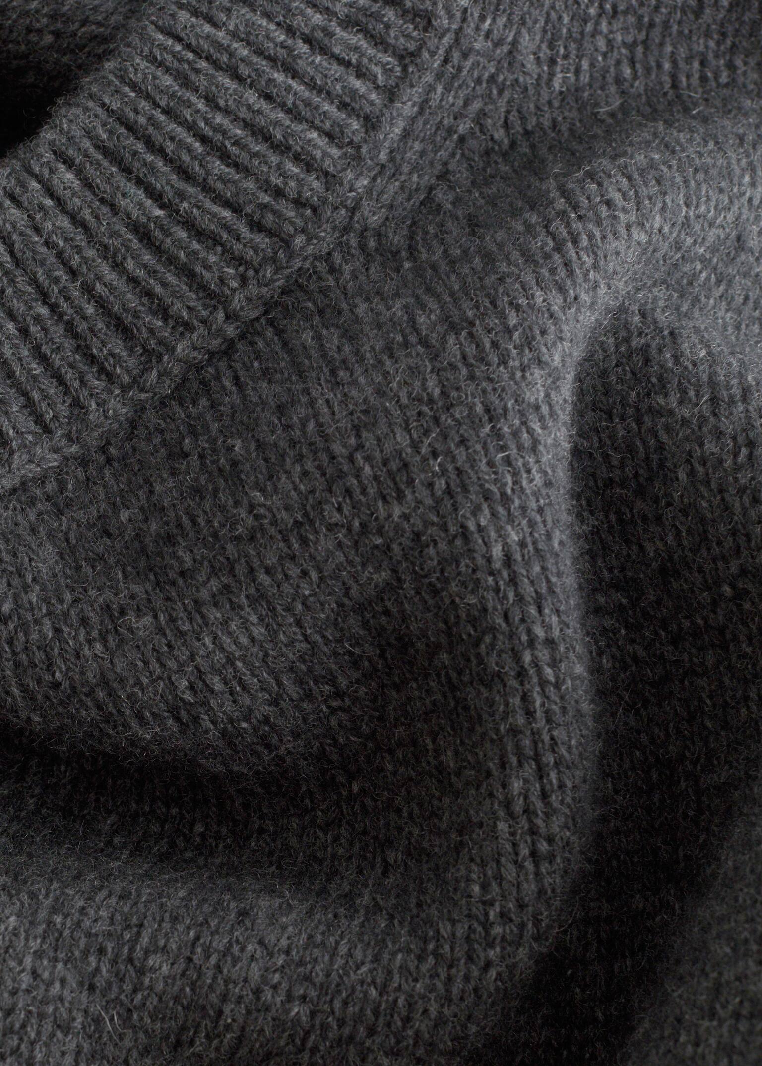 Pulover din amestec de cașmir - Negru/Maro Închis/Maro închis - 7