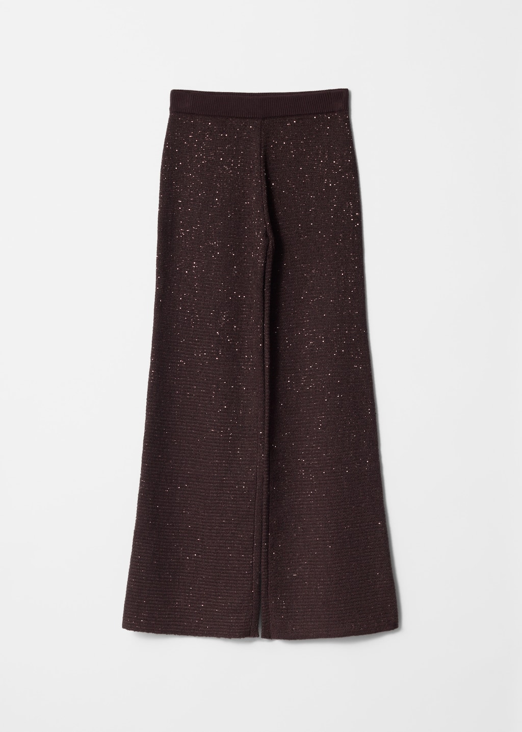 Glitter Knitted Flared Trousers - Burgundy Glitter - Still Life