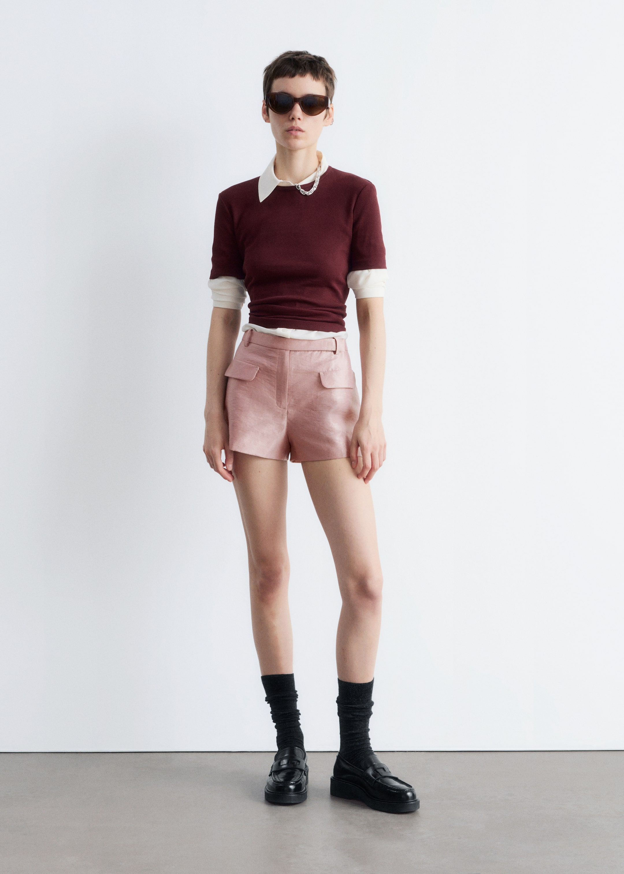 Agrandir l'image: Short court en satin - Rose poudré - FEMME | H&M BE 2