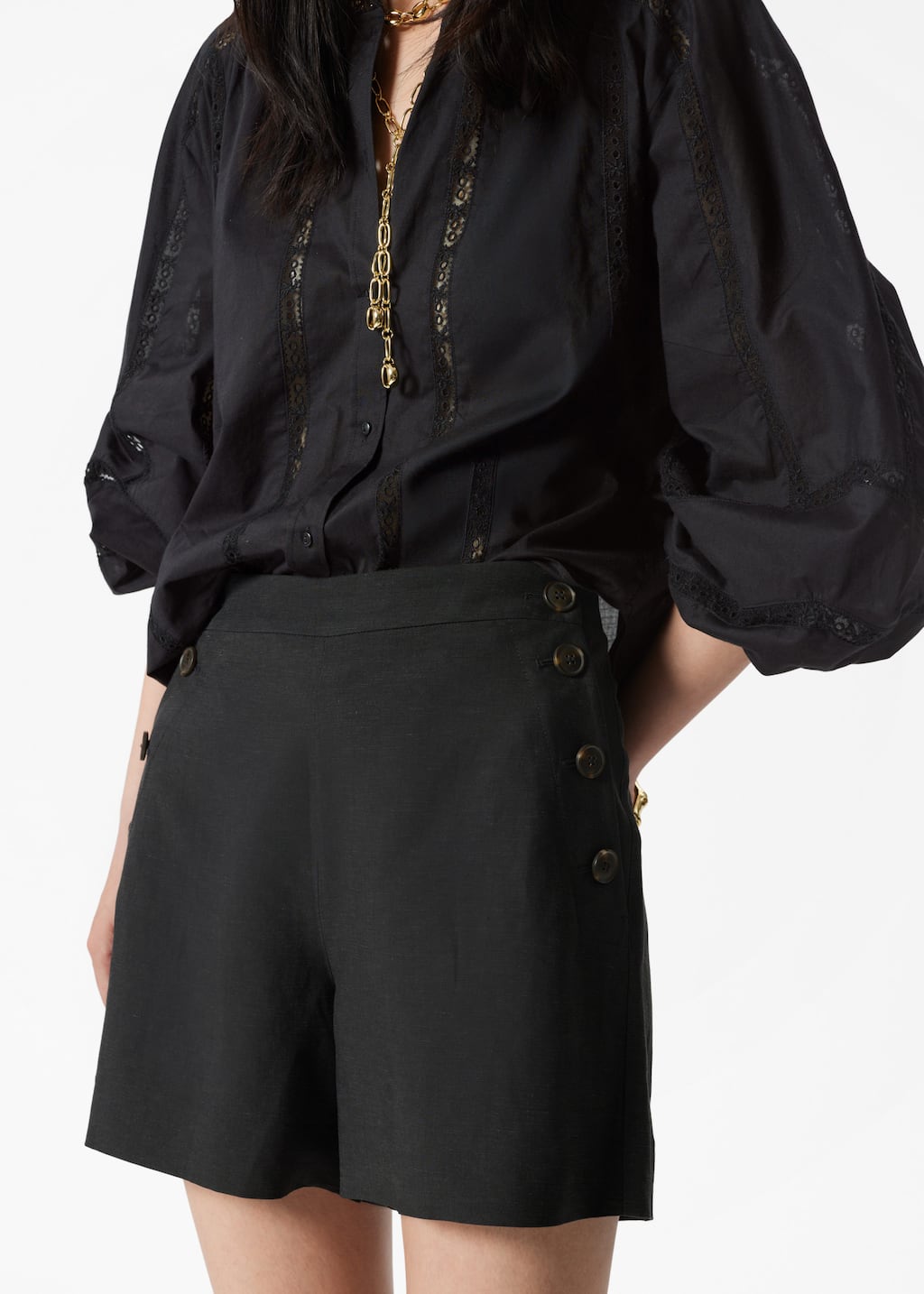 Image of Buttoned Sailor Shorts