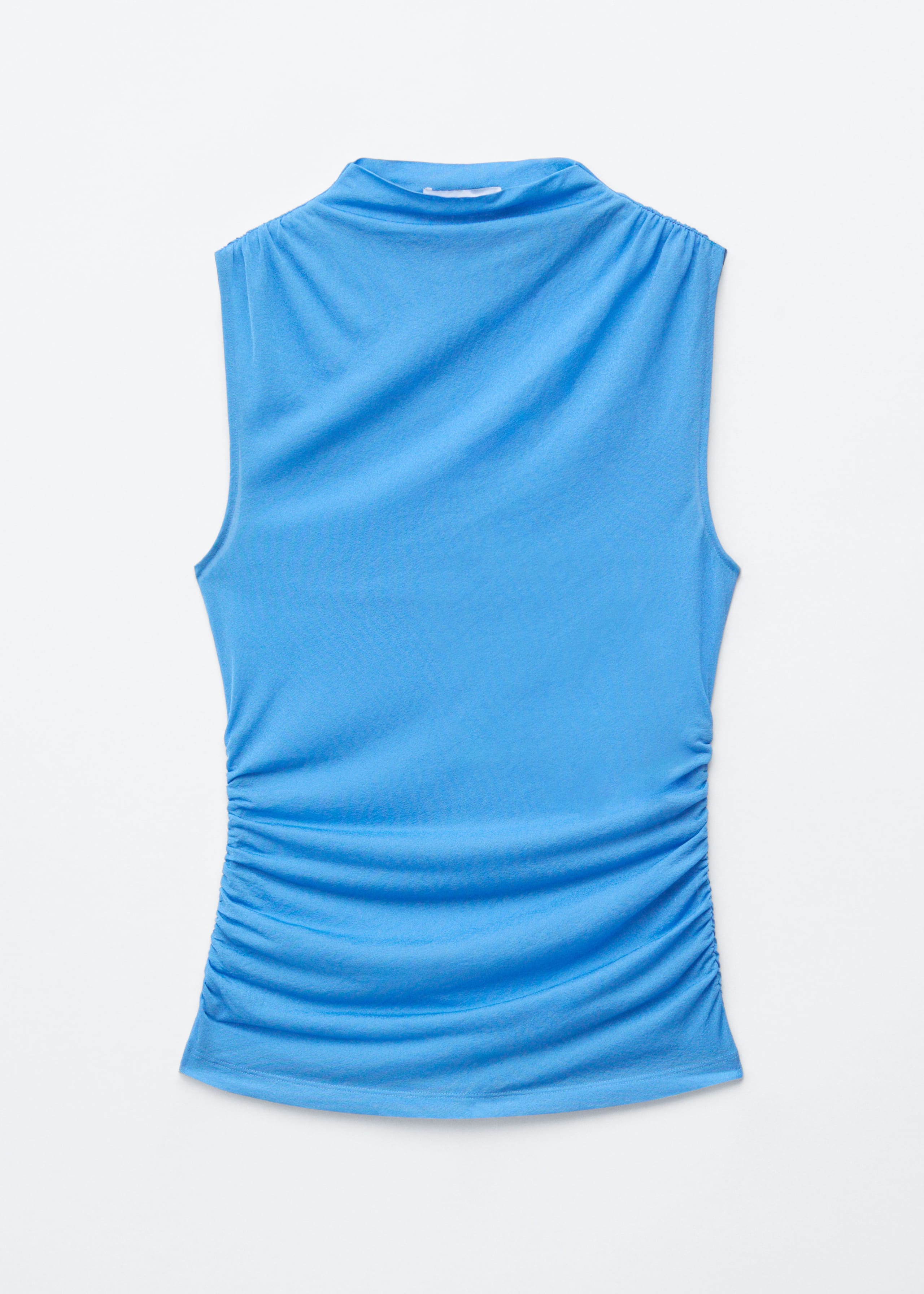 Ruched Mock-Neck Top - Dark Brown - Still Life