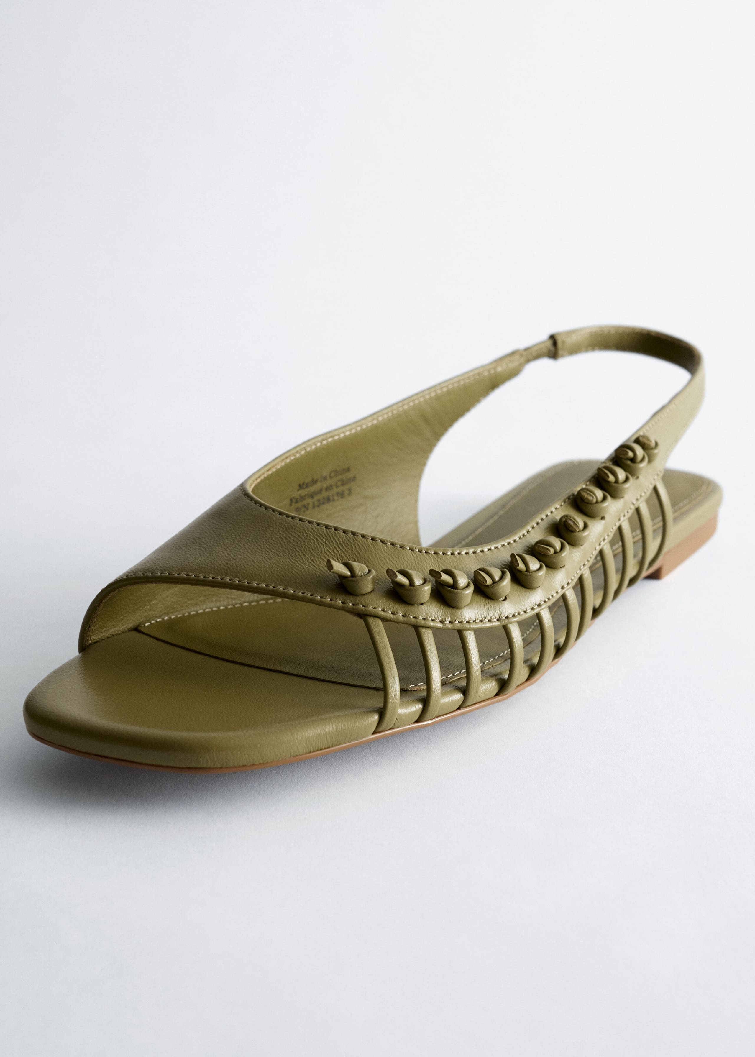 Leather Slingback Sandals - Green - Still Life