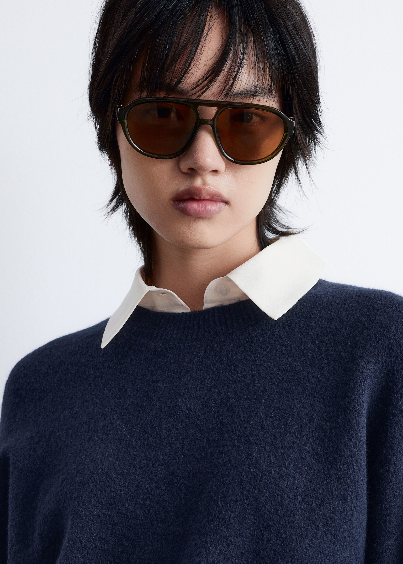 Relaxed Knit Jumper - Dark Blue/Grey Melange/Dark Red/Mole Beige/White/Black/Cerise Pink/Mole/Navy/Dusty Blue - 3