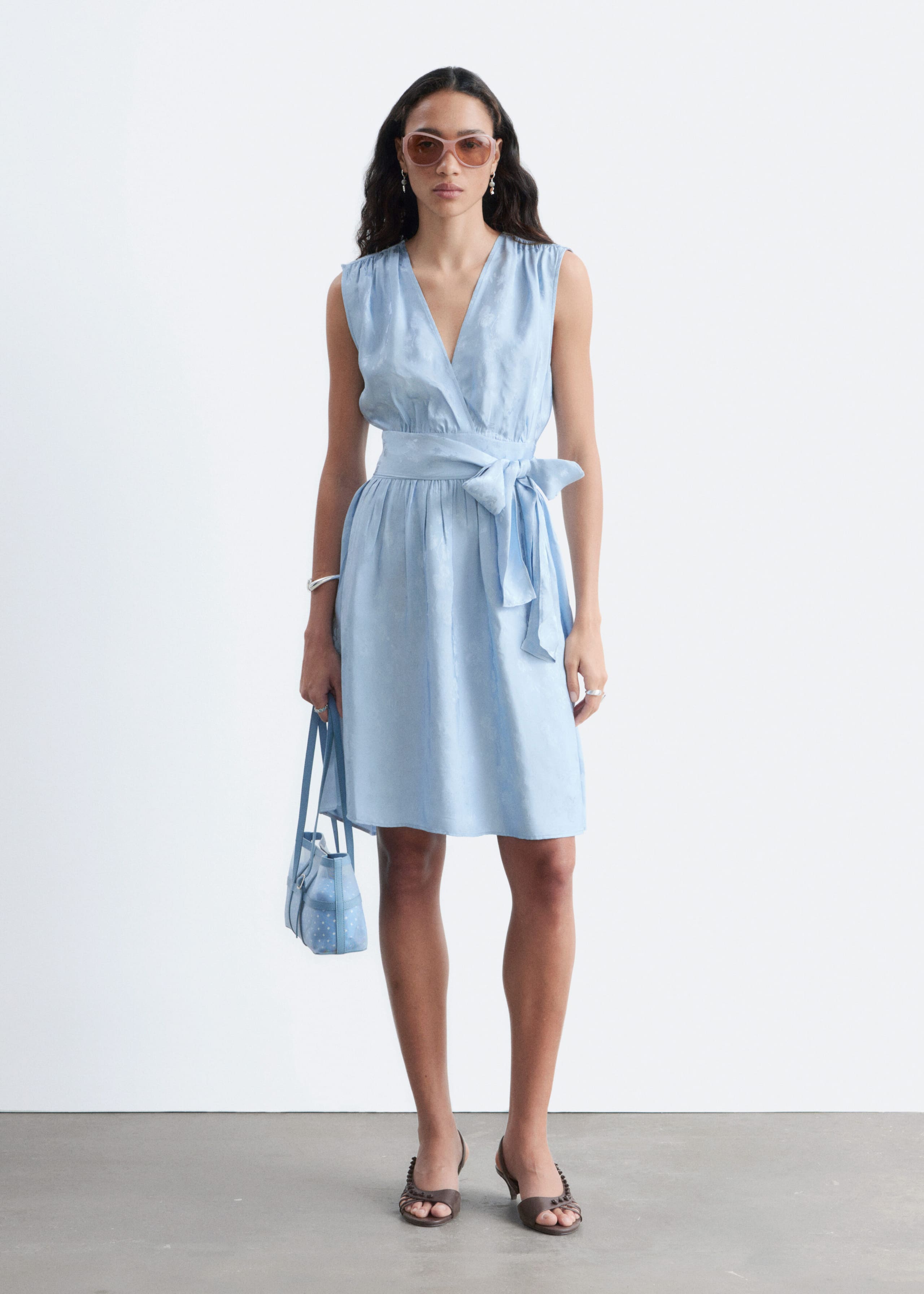 Jacquard Mini Dress - Hellblau - Lookbook