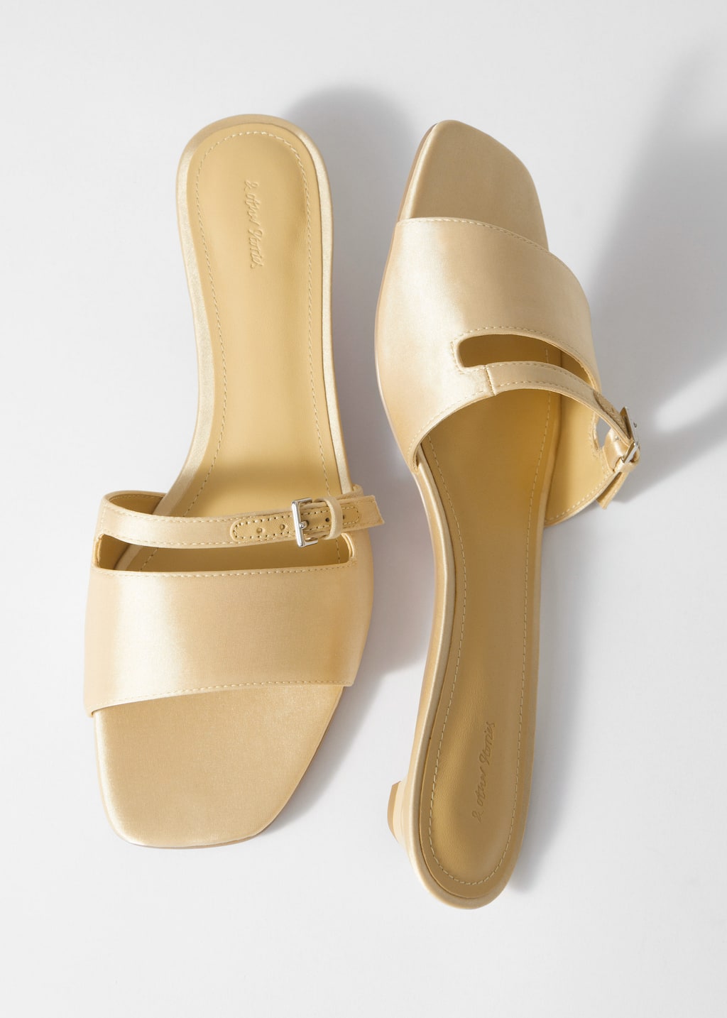Mules in pelle con fibbia - Nero - Natura morta