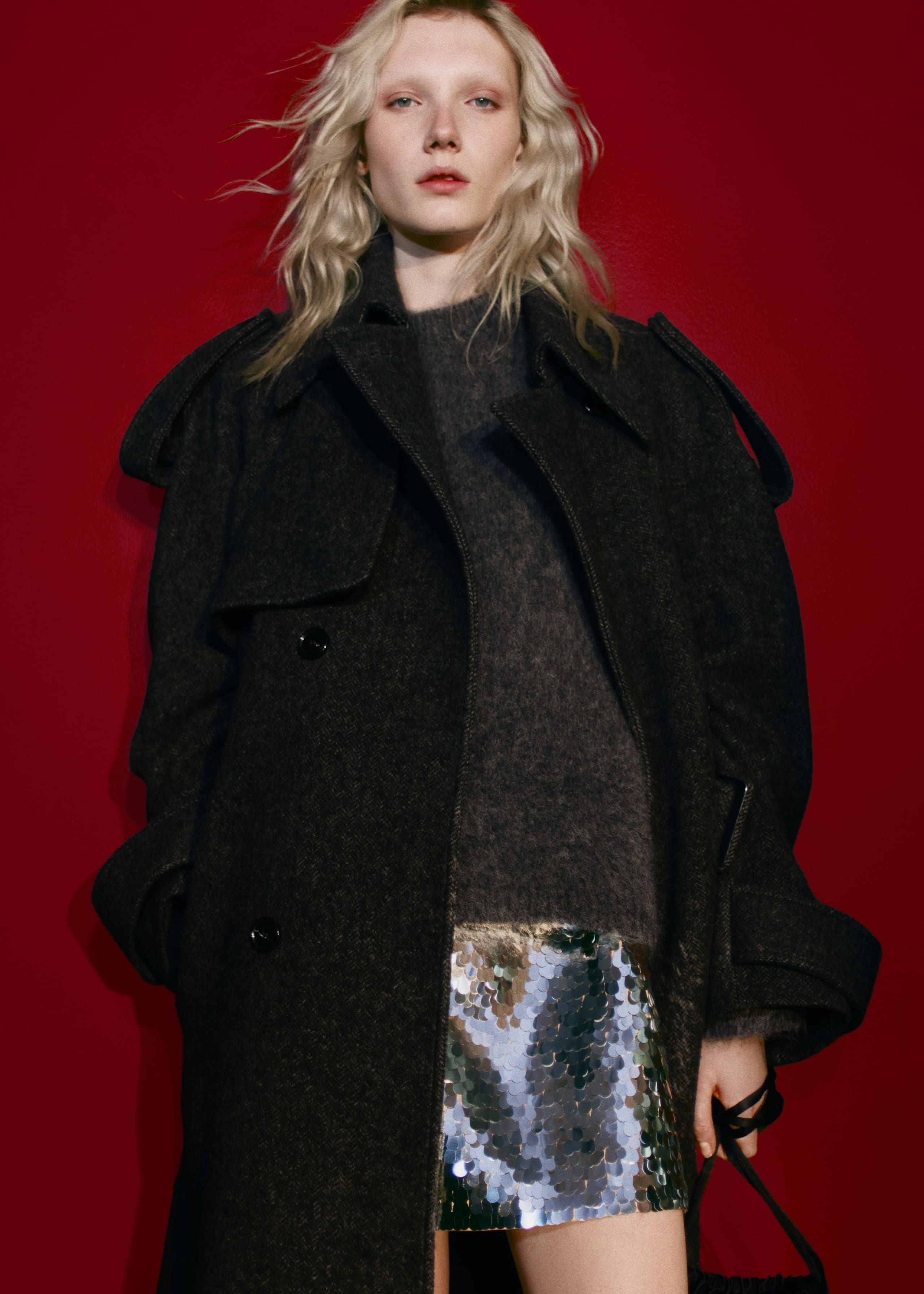 Image of Wool-Blend Trench Coat