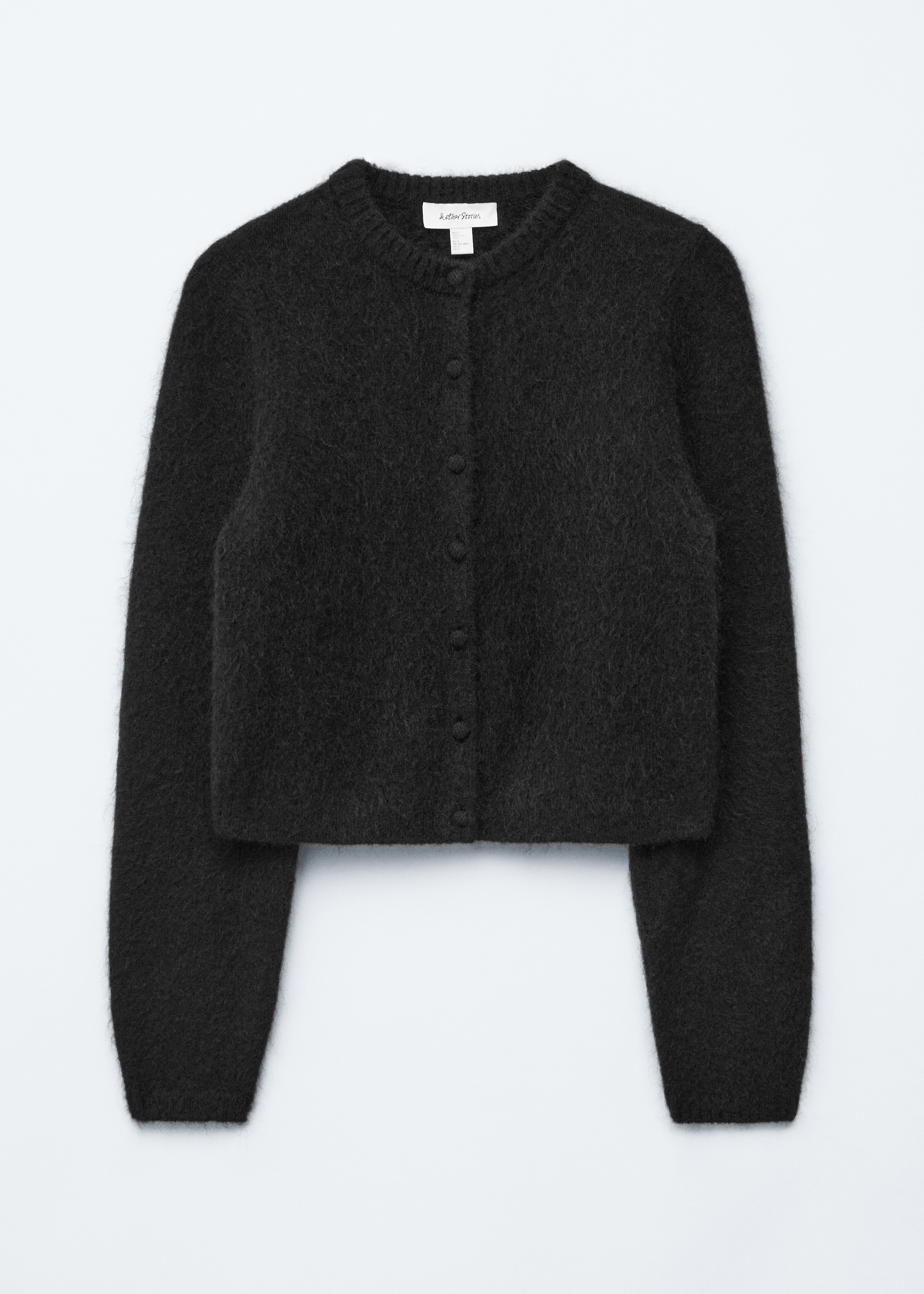 Cardigan in maglia spazzolata - Nero/Rosso/Marrone