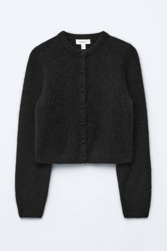 Cárdigan de punto cepillado - Negro - 1