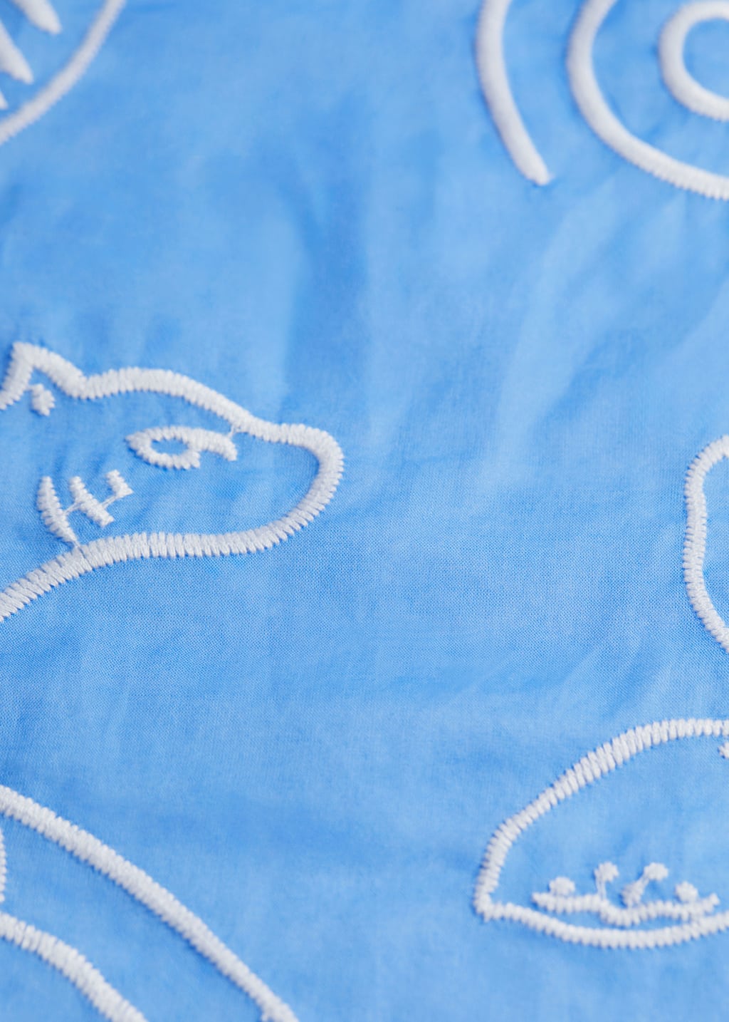Image of Foulard ricamato in voile di cotone