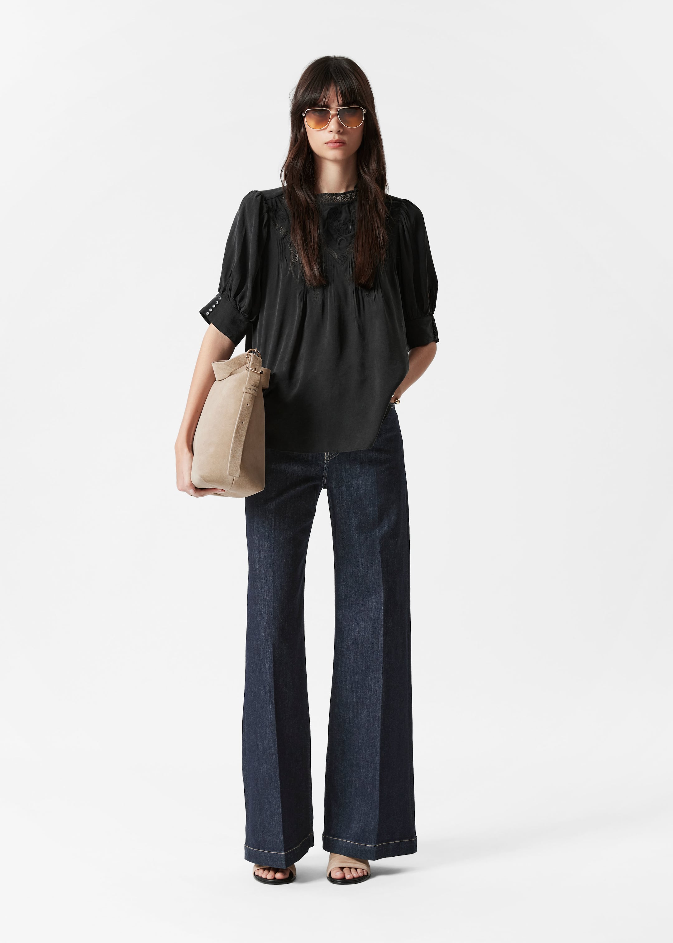 Visualizza immagine più grande: Blusa in pizzo ricamata - Nero - DONNA | H&M IT 2