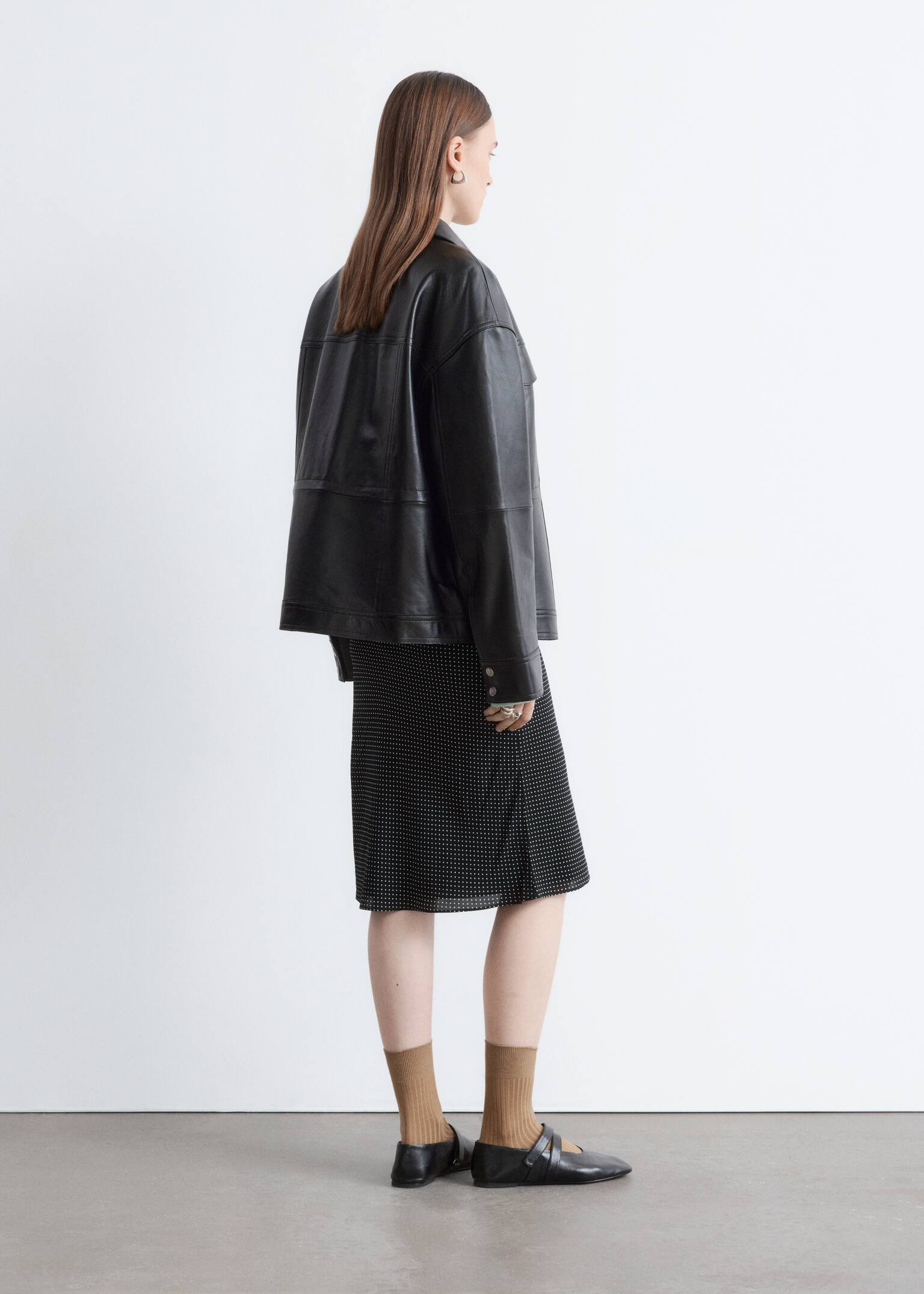 Slip Midi Skirt - Black/Polka Dot - 6