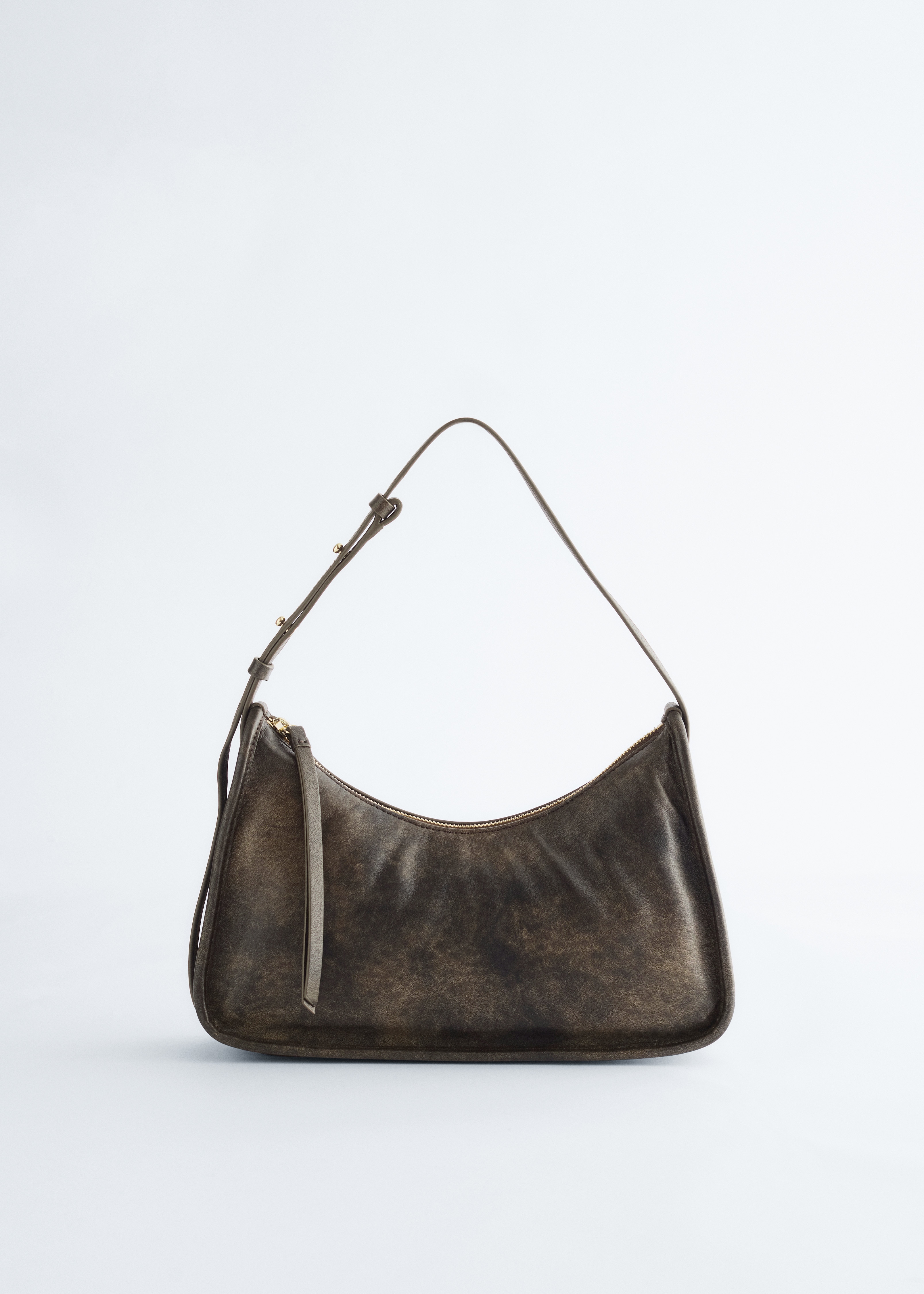 Schultertasche aus Leder - Braun