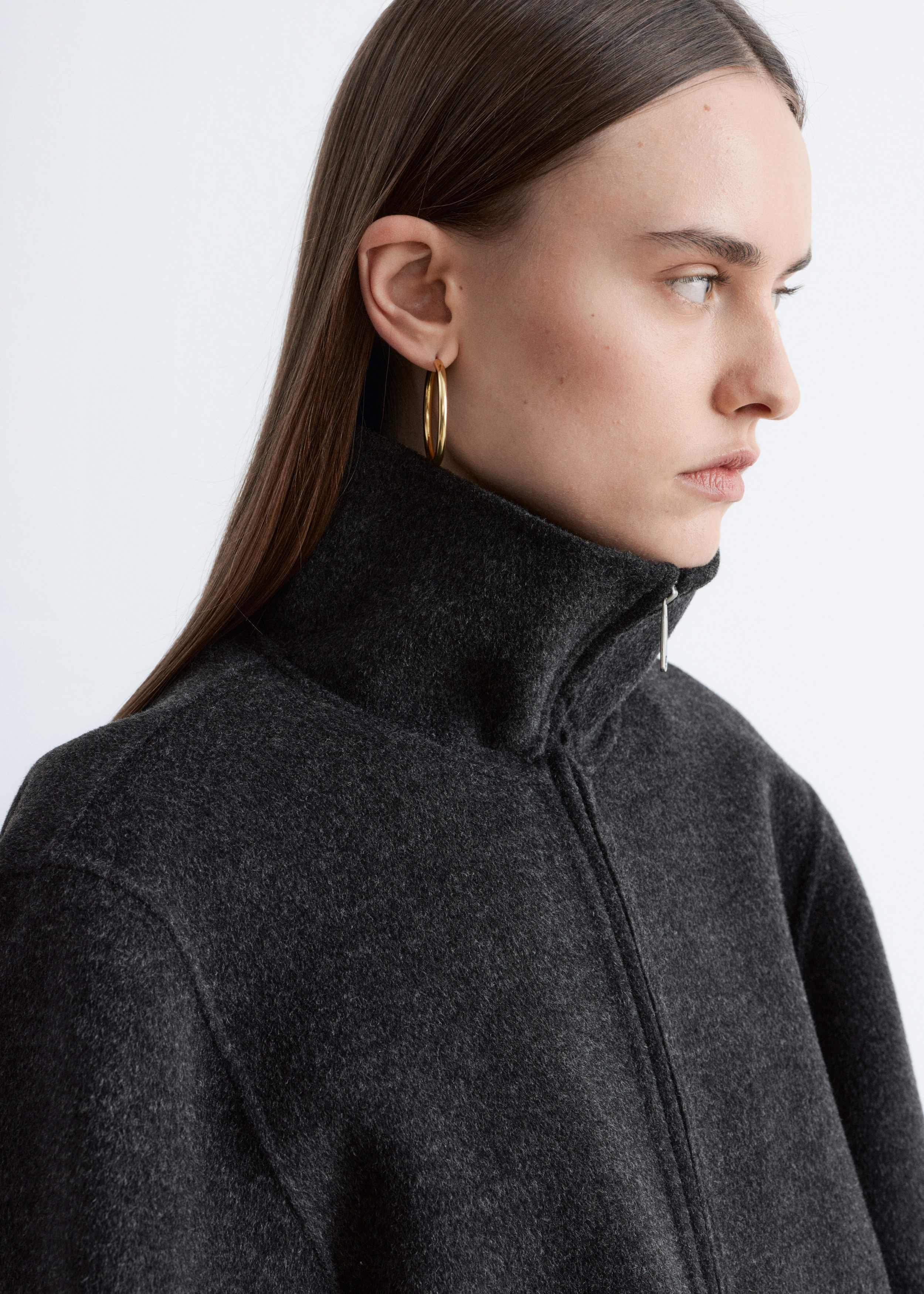 Zip-Up Wool Jacket - Dark Grey - Jackets - & Other Stories US