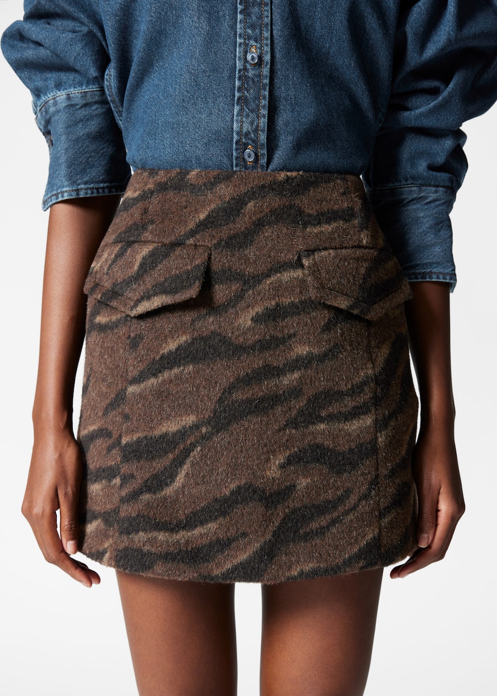 Image of Flap-Pocket Mini Skirt