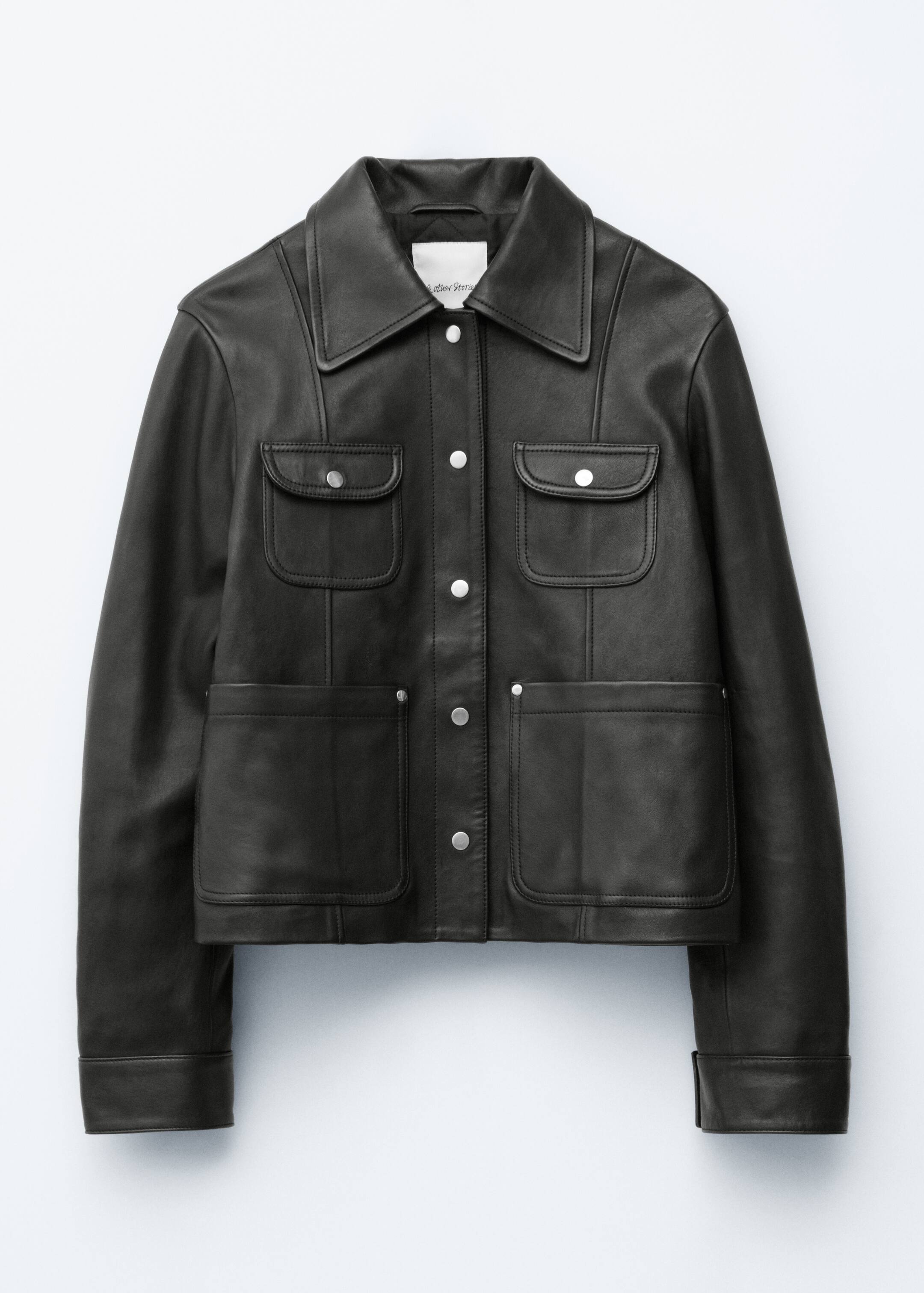 Größeres Bild ansehen: Patch-Pocket Leather Jacket - Black - Ladies | H&M DE 7