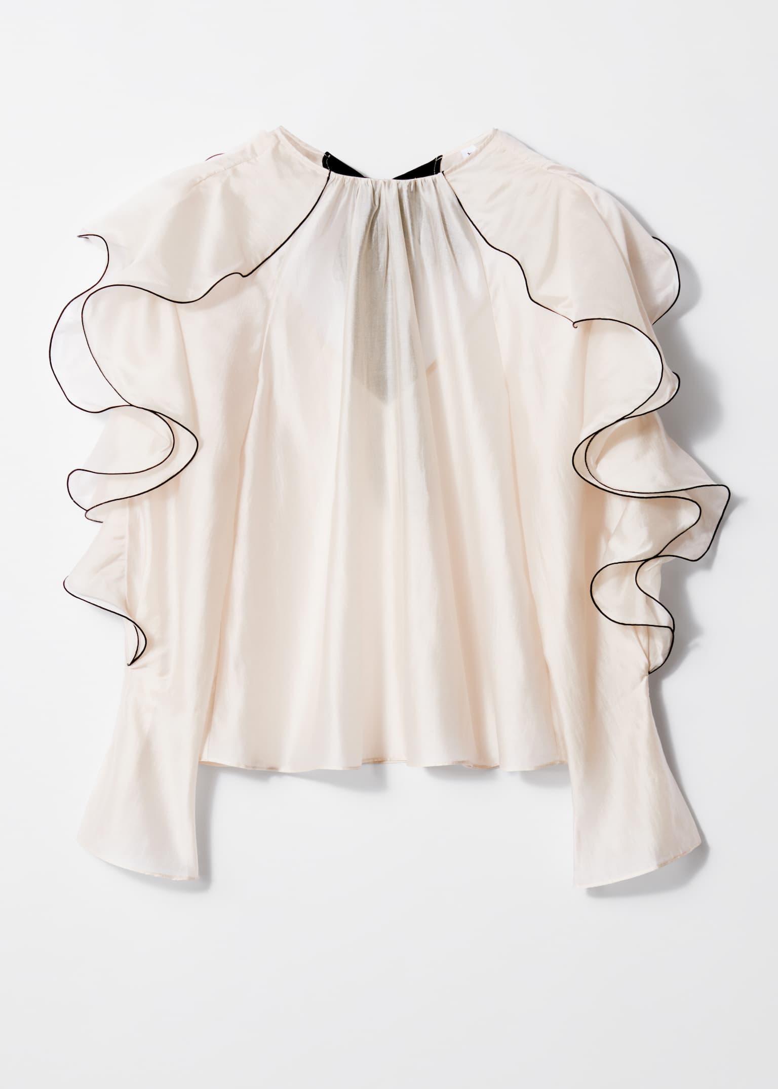 Bluse mit Volants - Creme