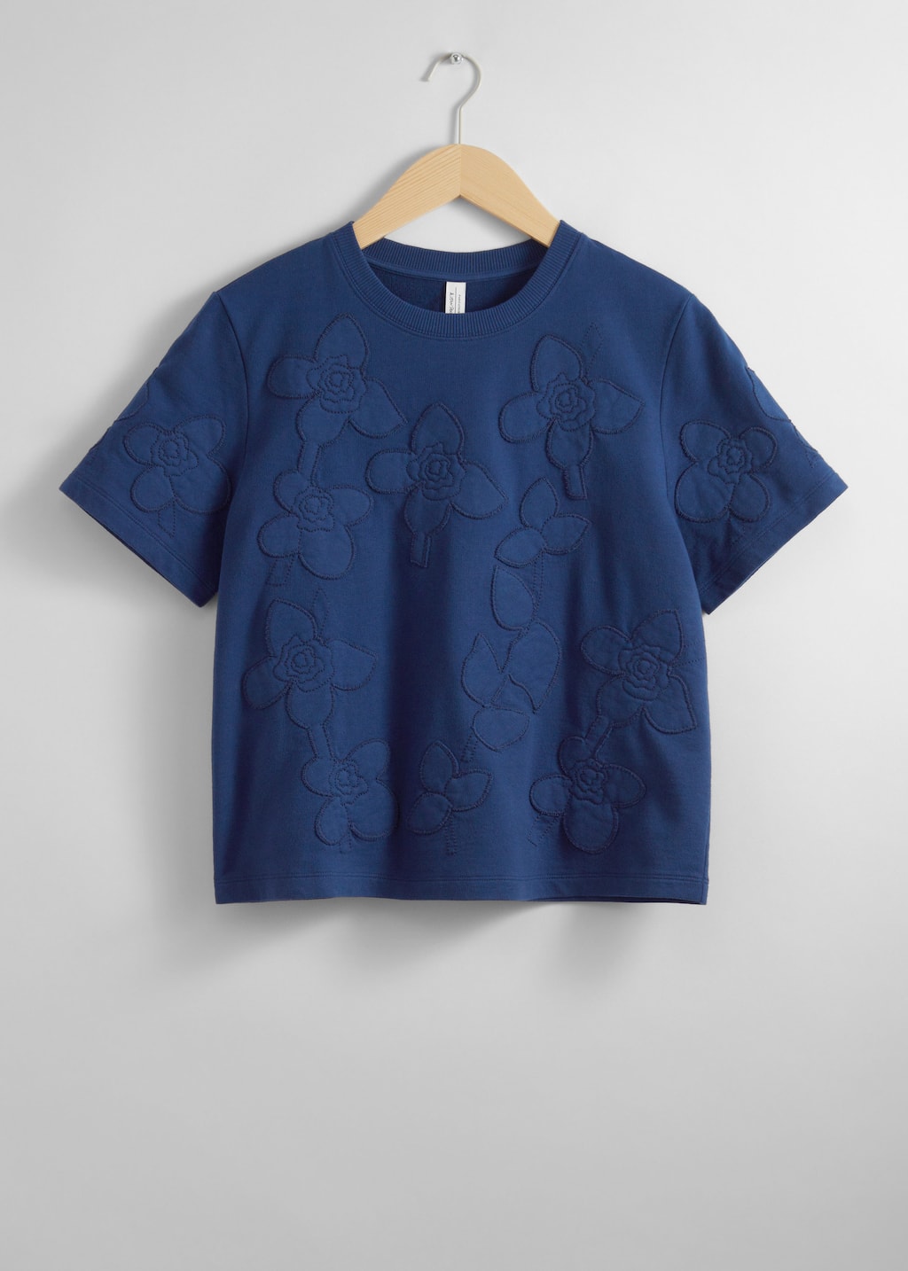 T-shirt à motifs floraux appliqués - Motif abstrait bleu - Still Life