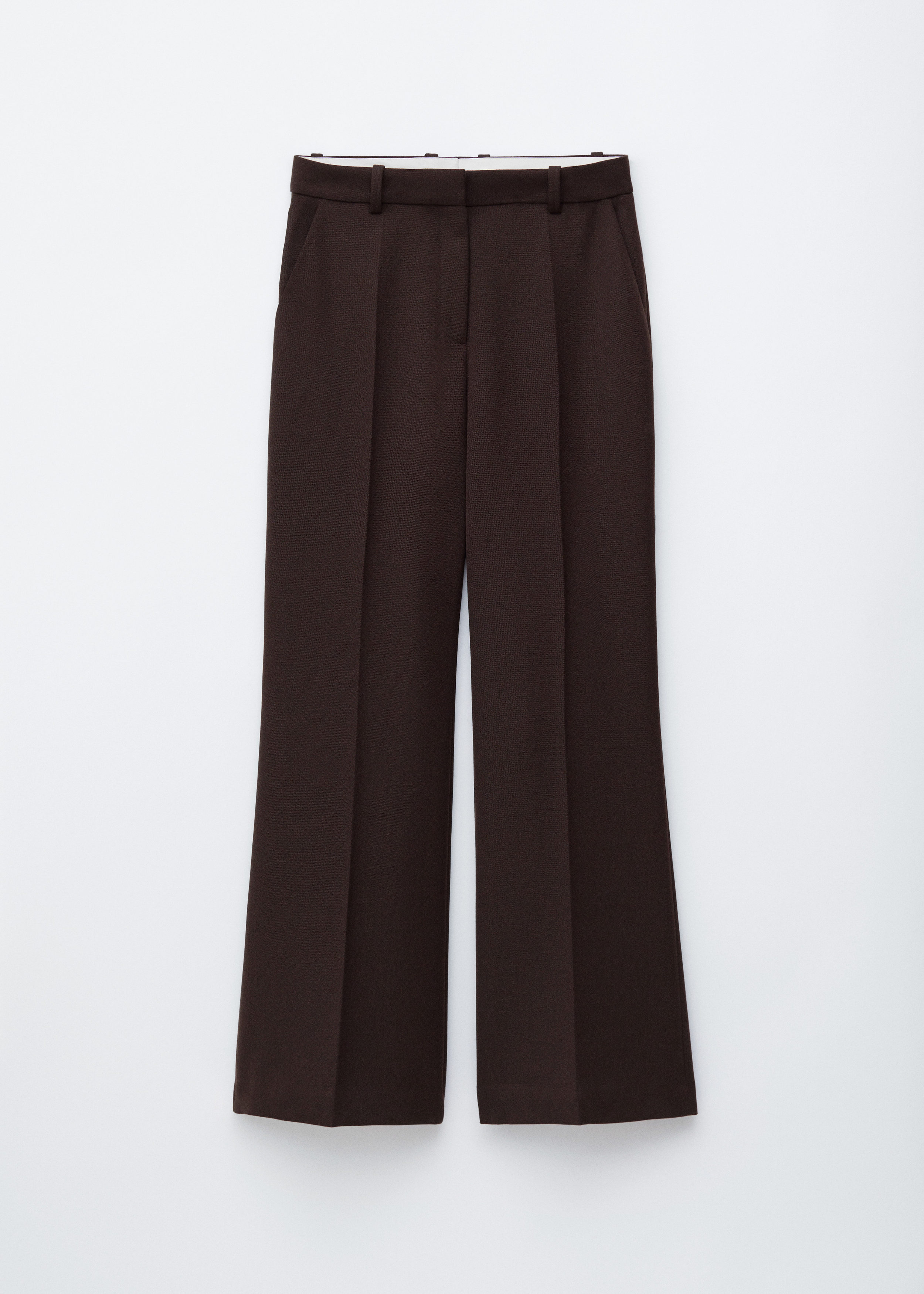 Flared Press-Crease Wool Trousers