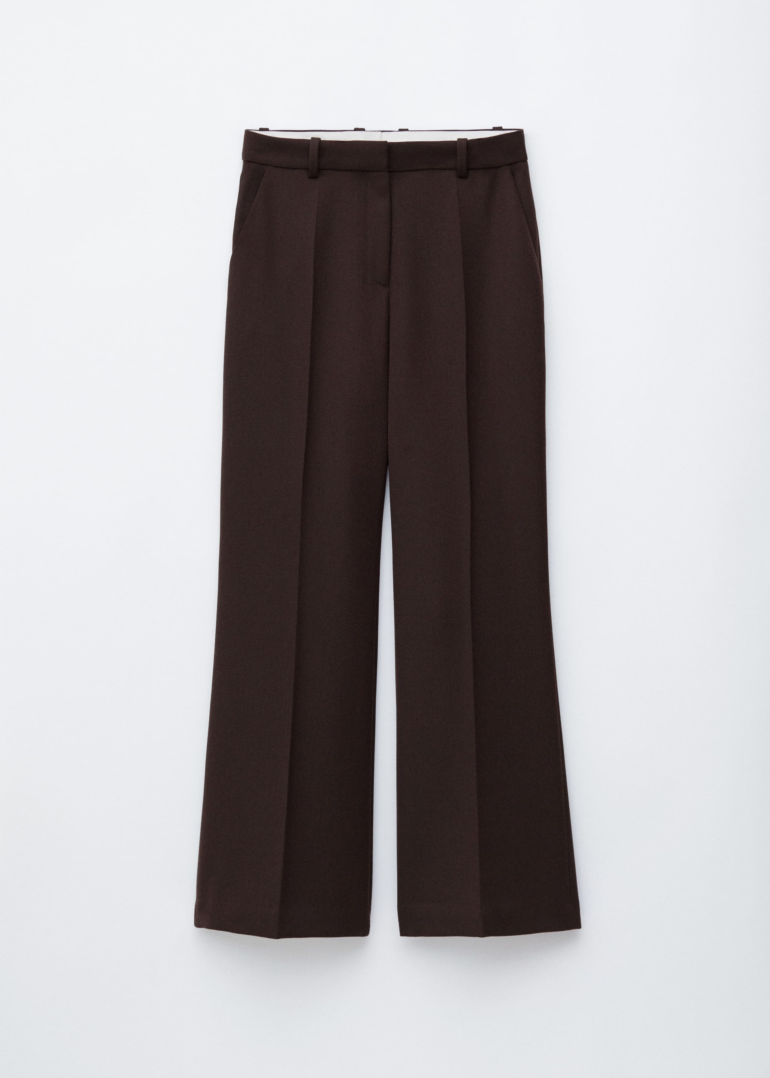 Image of Flared Press-Crease Wool Trousers