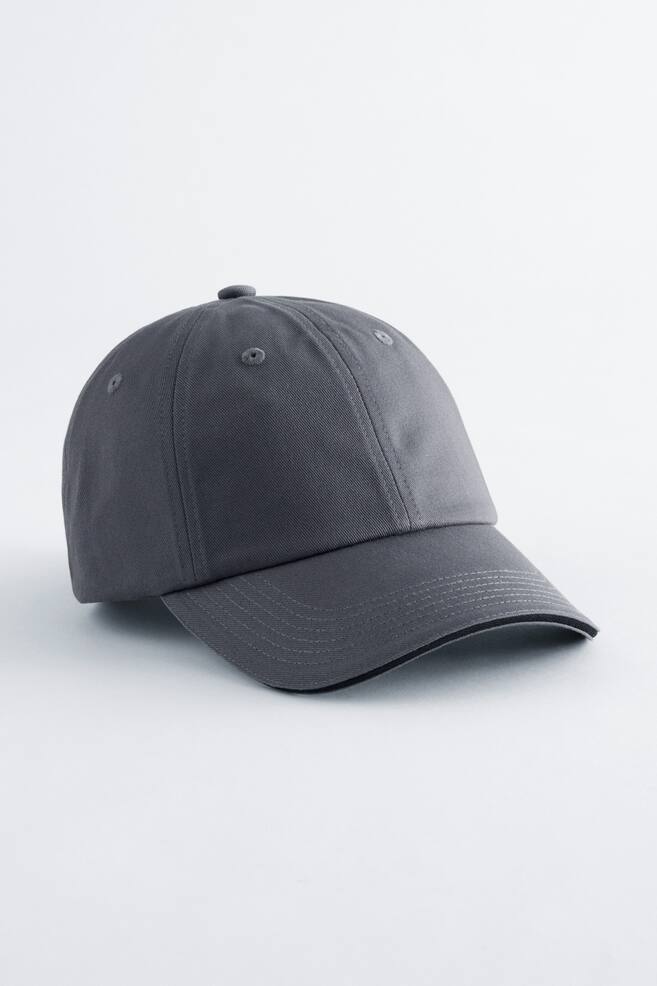 Cotton-Twill Baseball Cap - Dark Grey/Dark Brown/Sky Blue/Yellow/Khaki Green/Green - 1