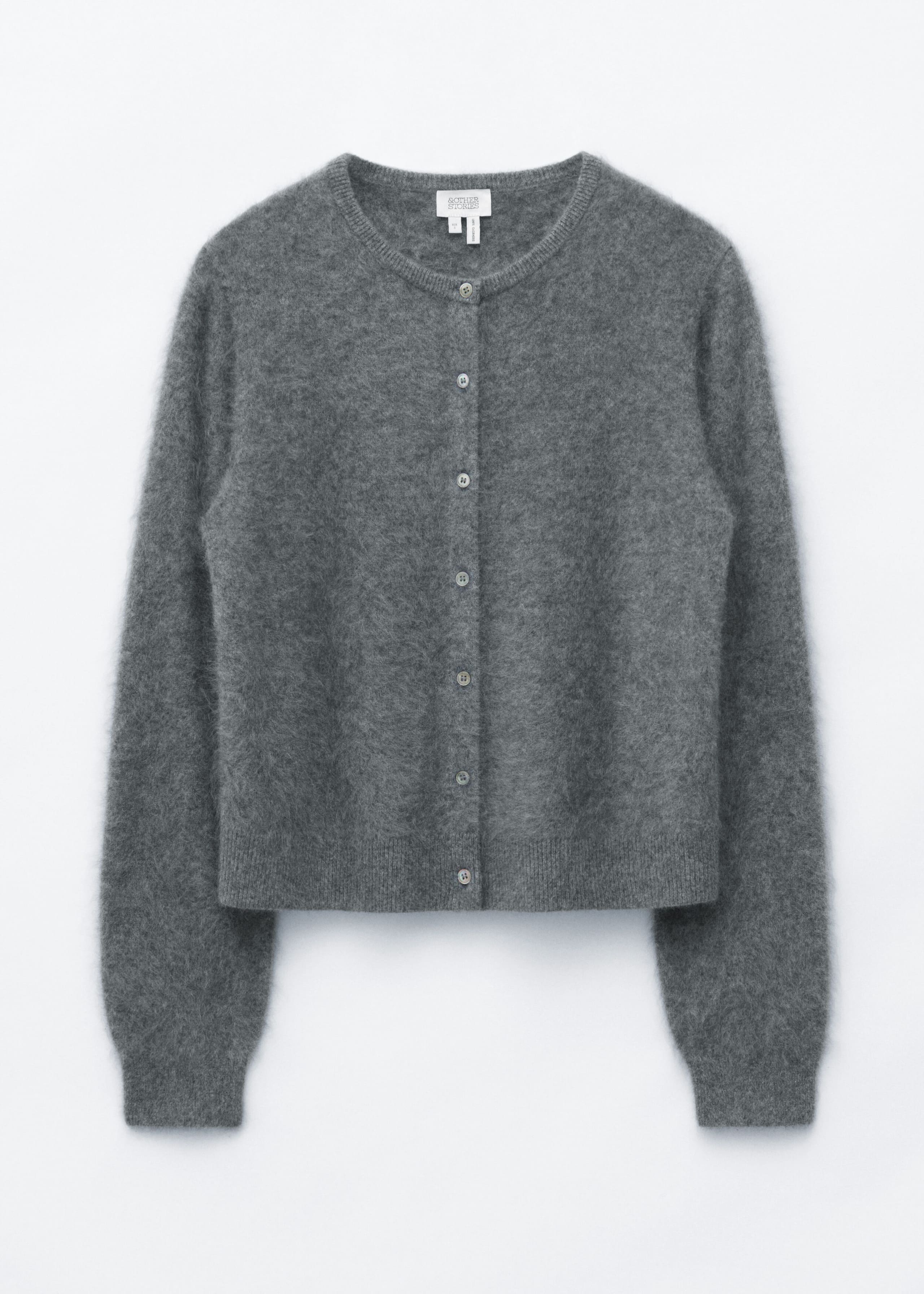 Brushed Cashmere Cardigan - Grey - Lookbook