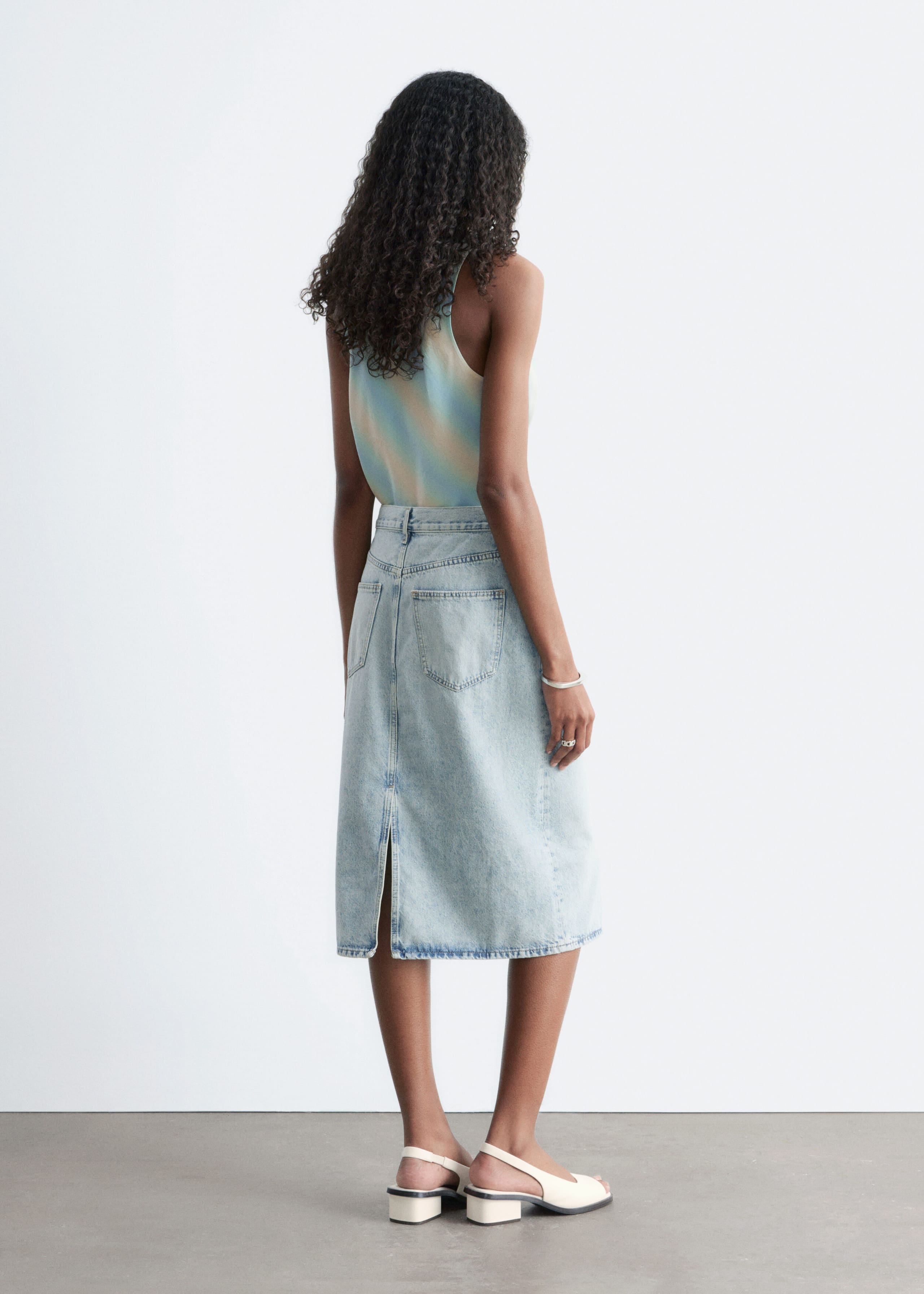 Image of Gonna midi in denim