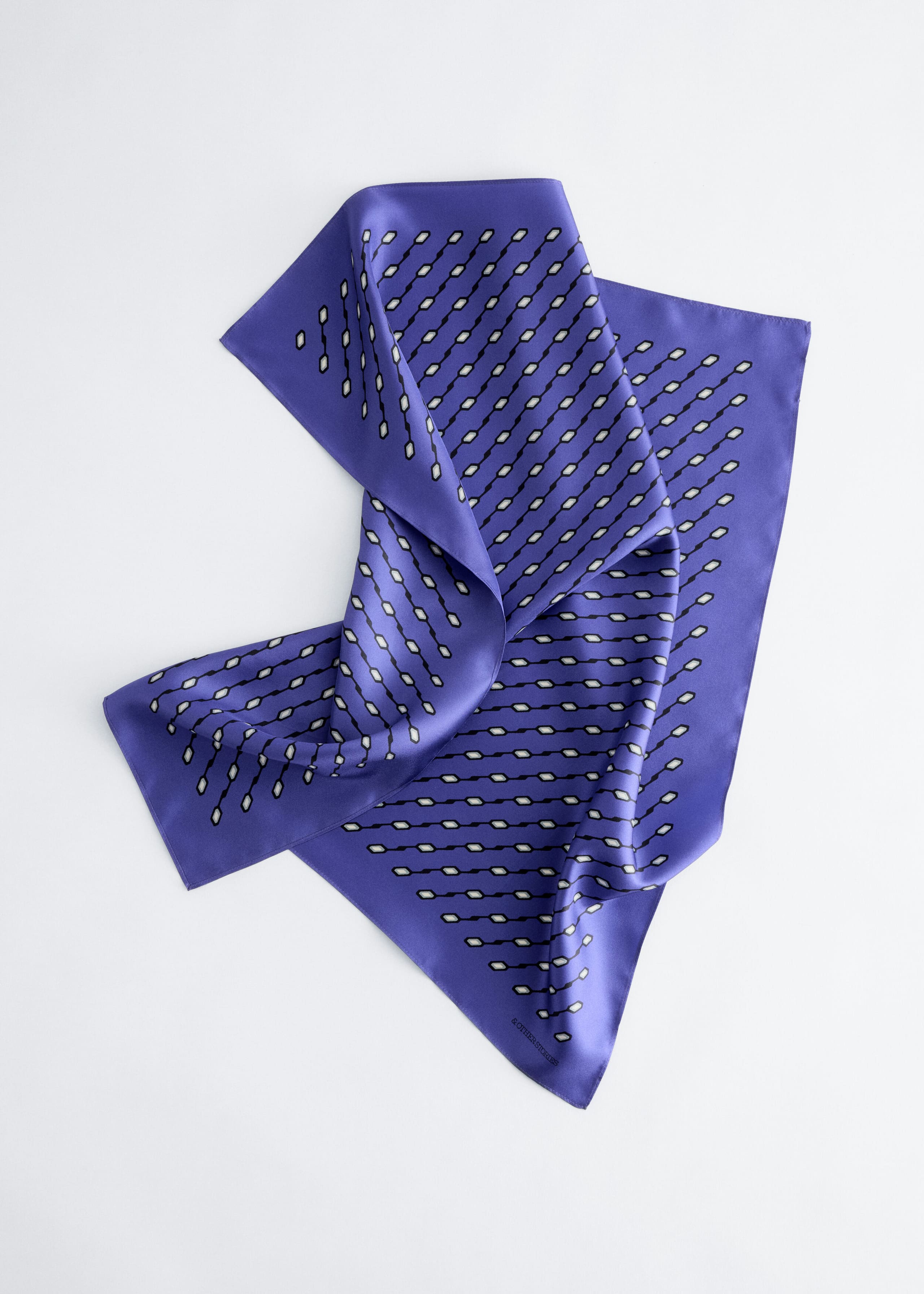 Foulard in seta con stampa - Bianco/Stampa - Natura morta
