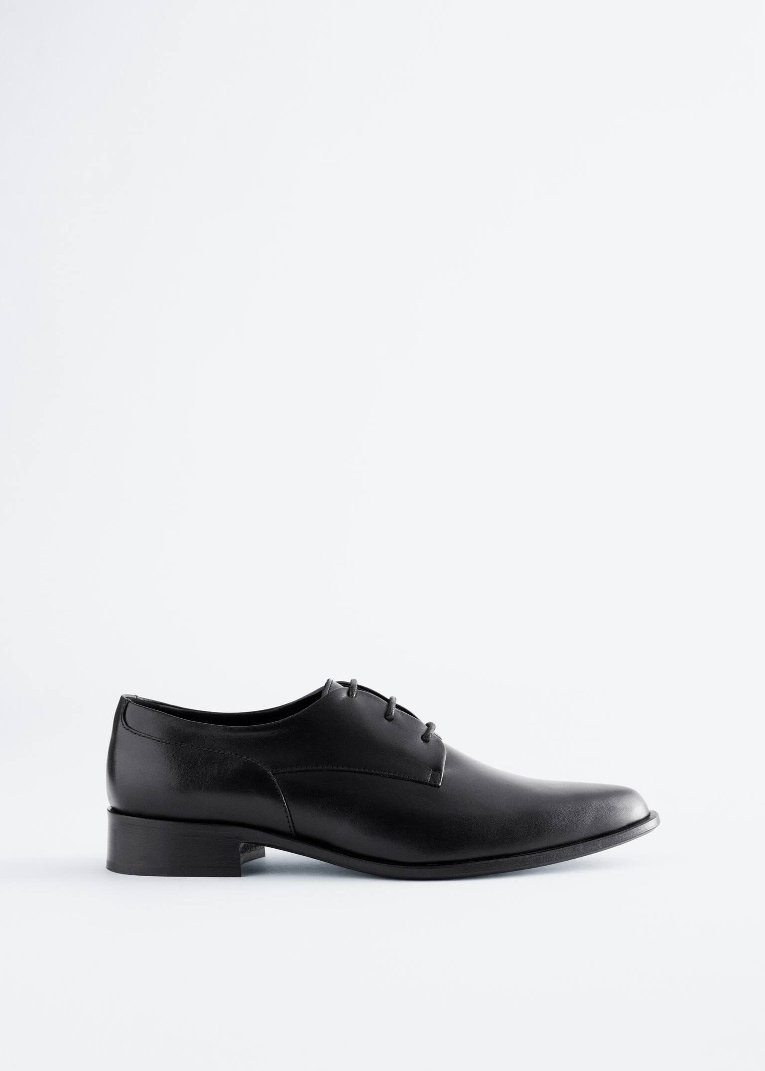 Leather Derby Shoes - Negro - 2