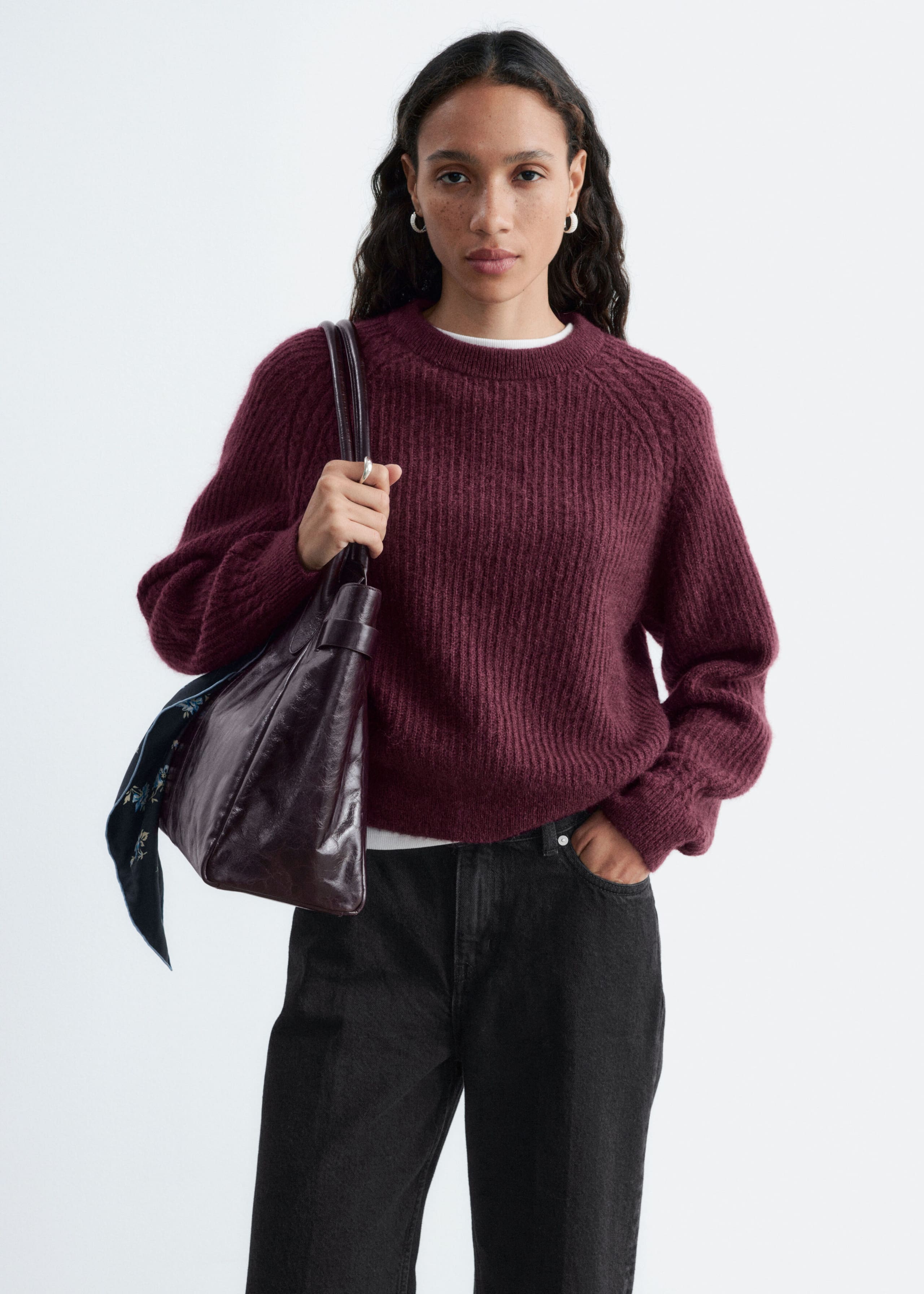 Maglione in misto mohair - Rosa polvere - Lookbook