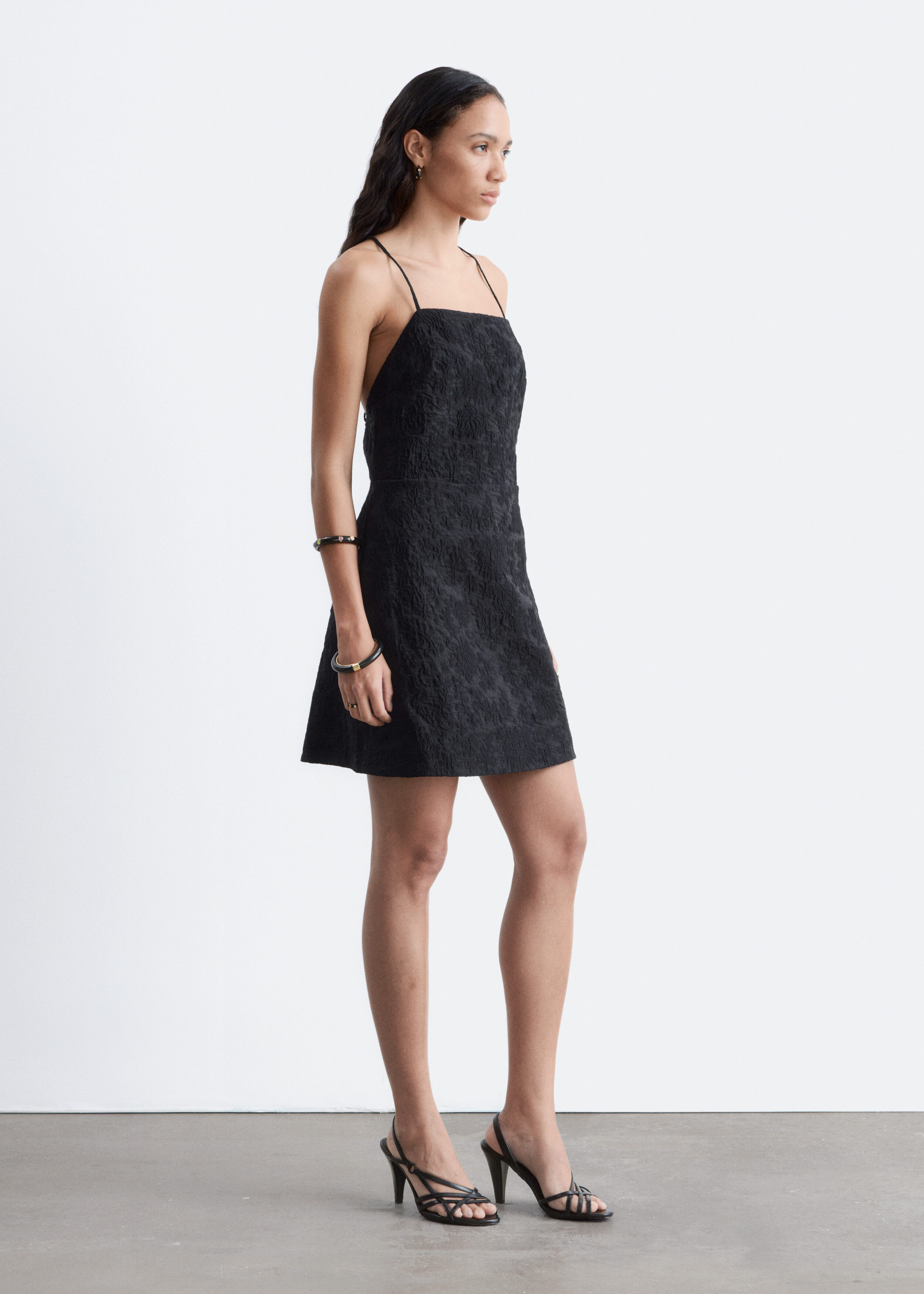 トップス ACKA jacquard mini dress Jacquard Apron Mini Dress - Black - & Other Stories US