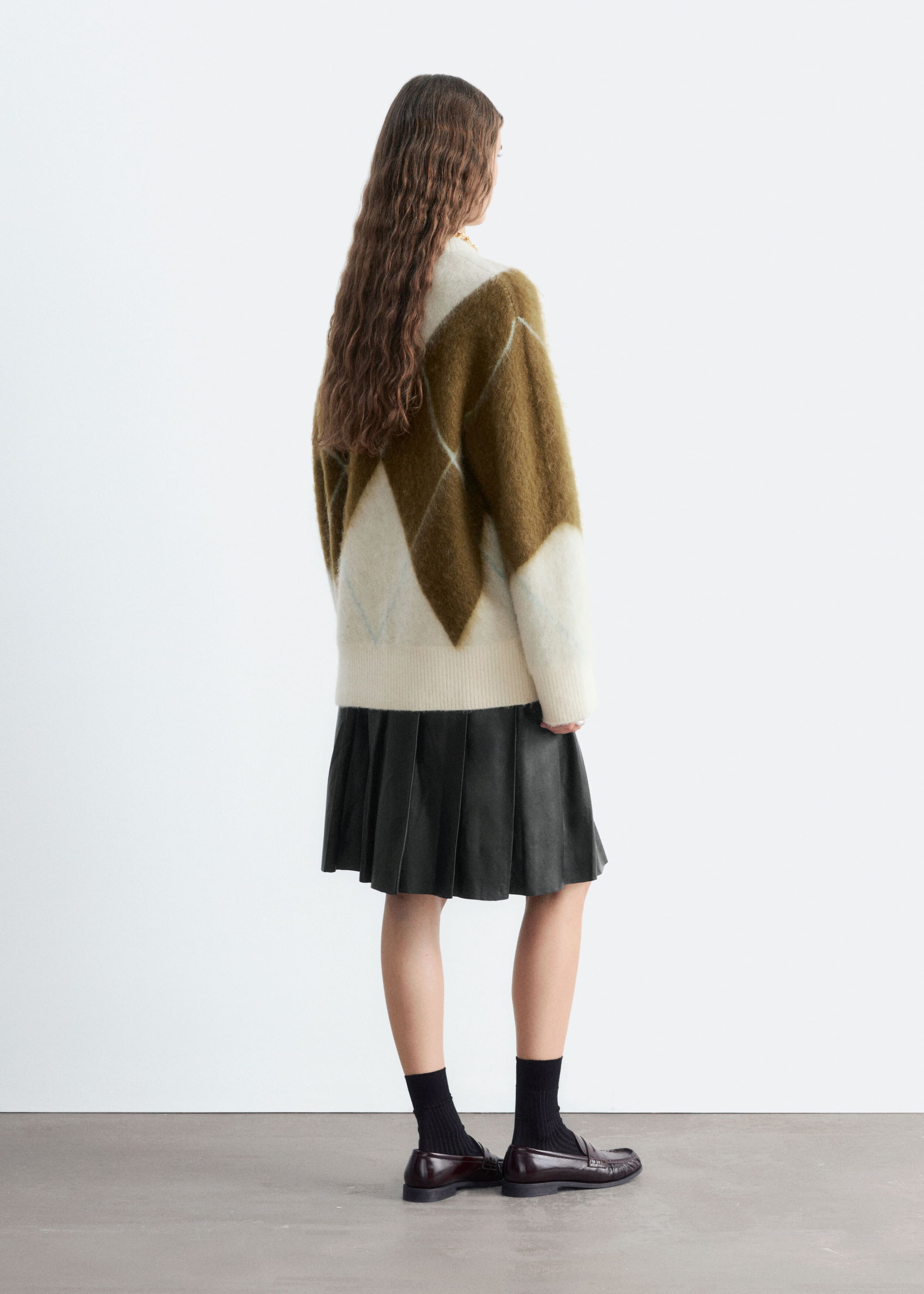Mohair-Blend Jacquard Jumper - Light Green/Grey - Lookbook