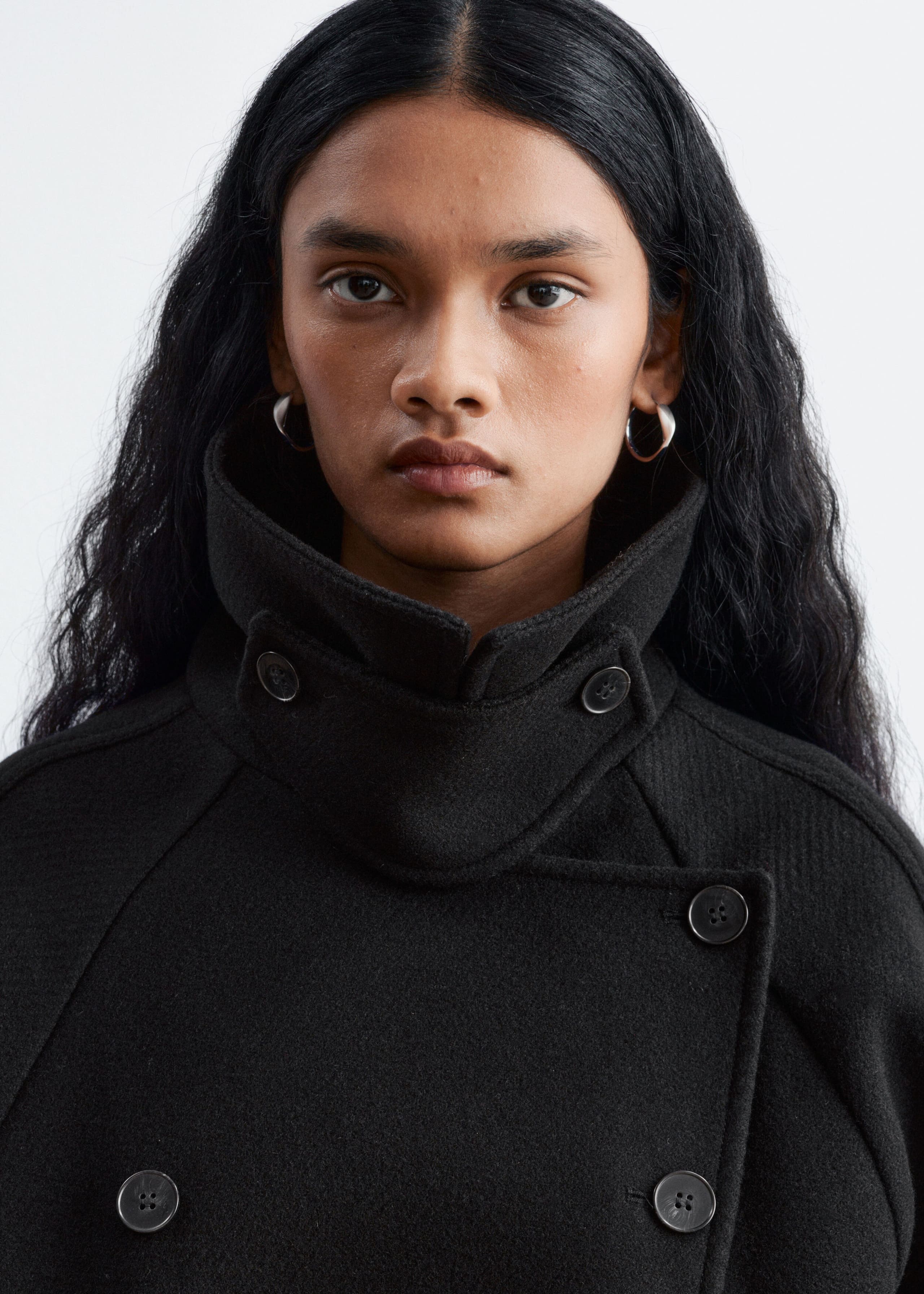 Belted Wool Jacket - Black - Lookbook