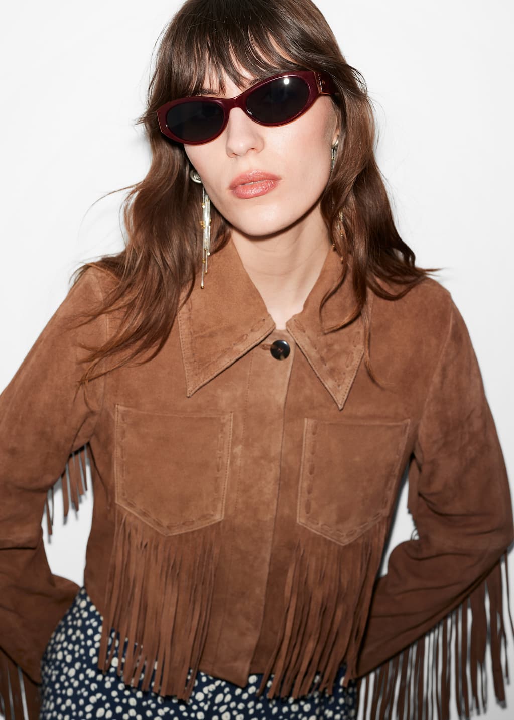 Occhiali da sole cat-eye ovali - Bordeaux - Lookbook