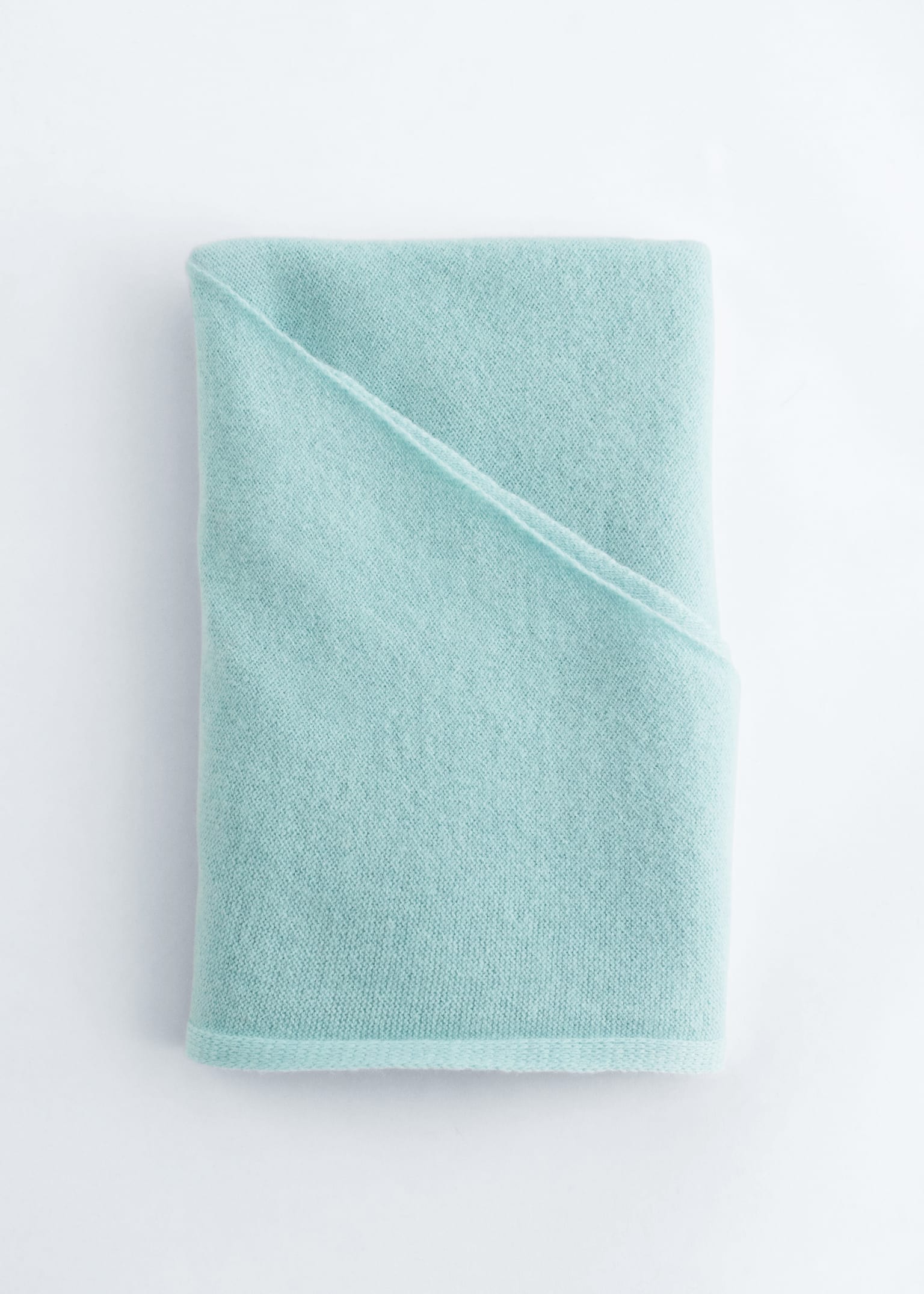 צעיף צמר טהור - טורקיז בהיר/שחור/ירוק - 3