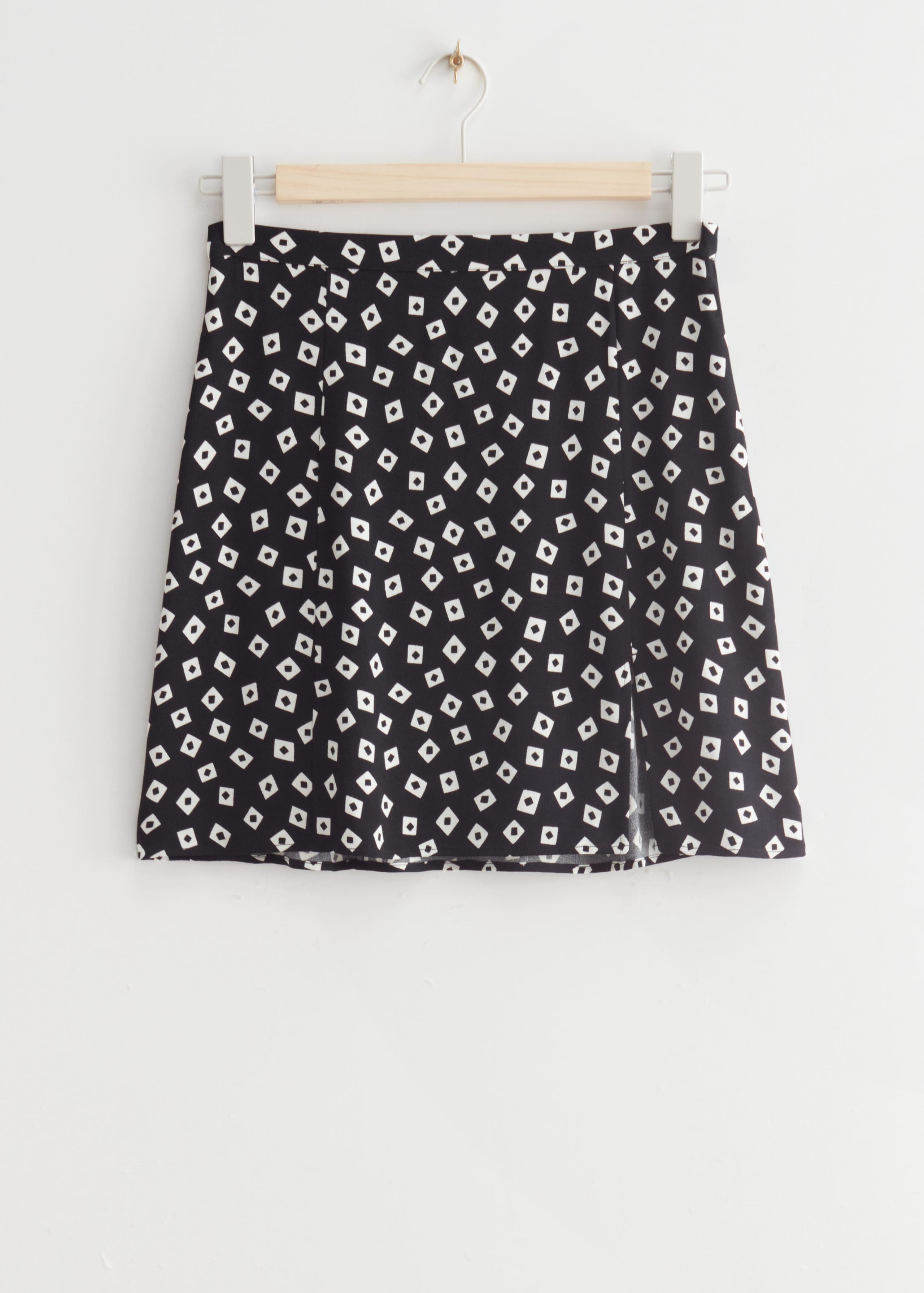 Printed Mini Skirt - Black Squares - Still Life