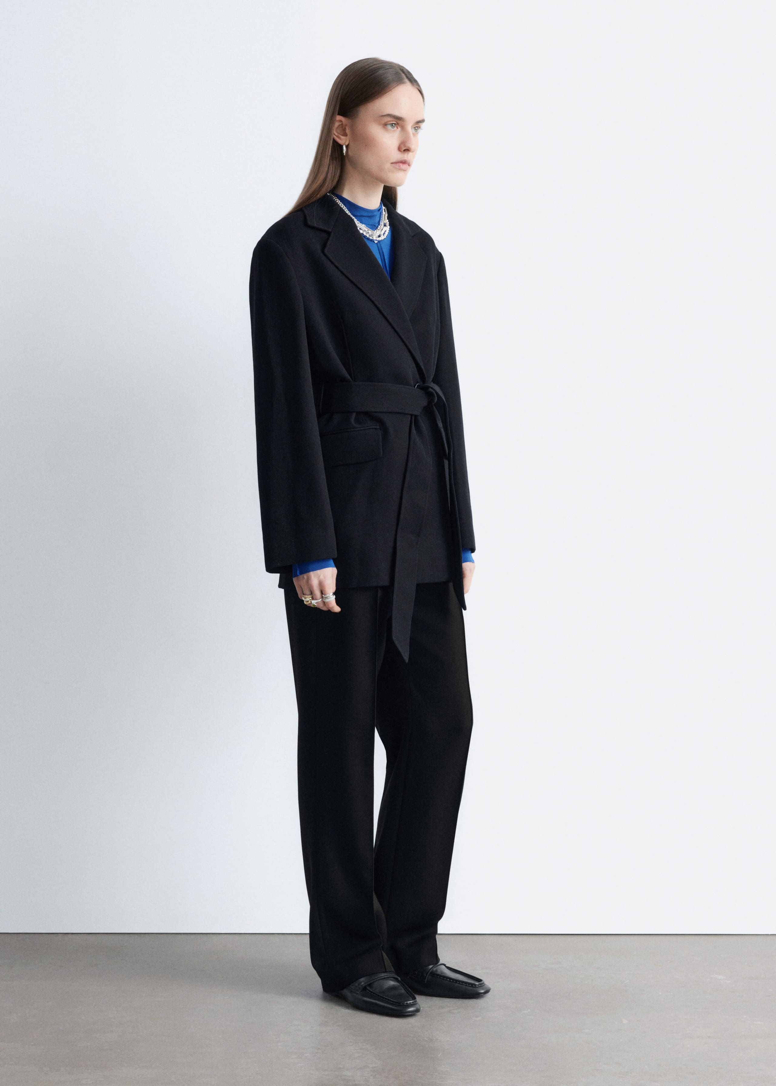 Image of Wool Tie-Belt Blazer