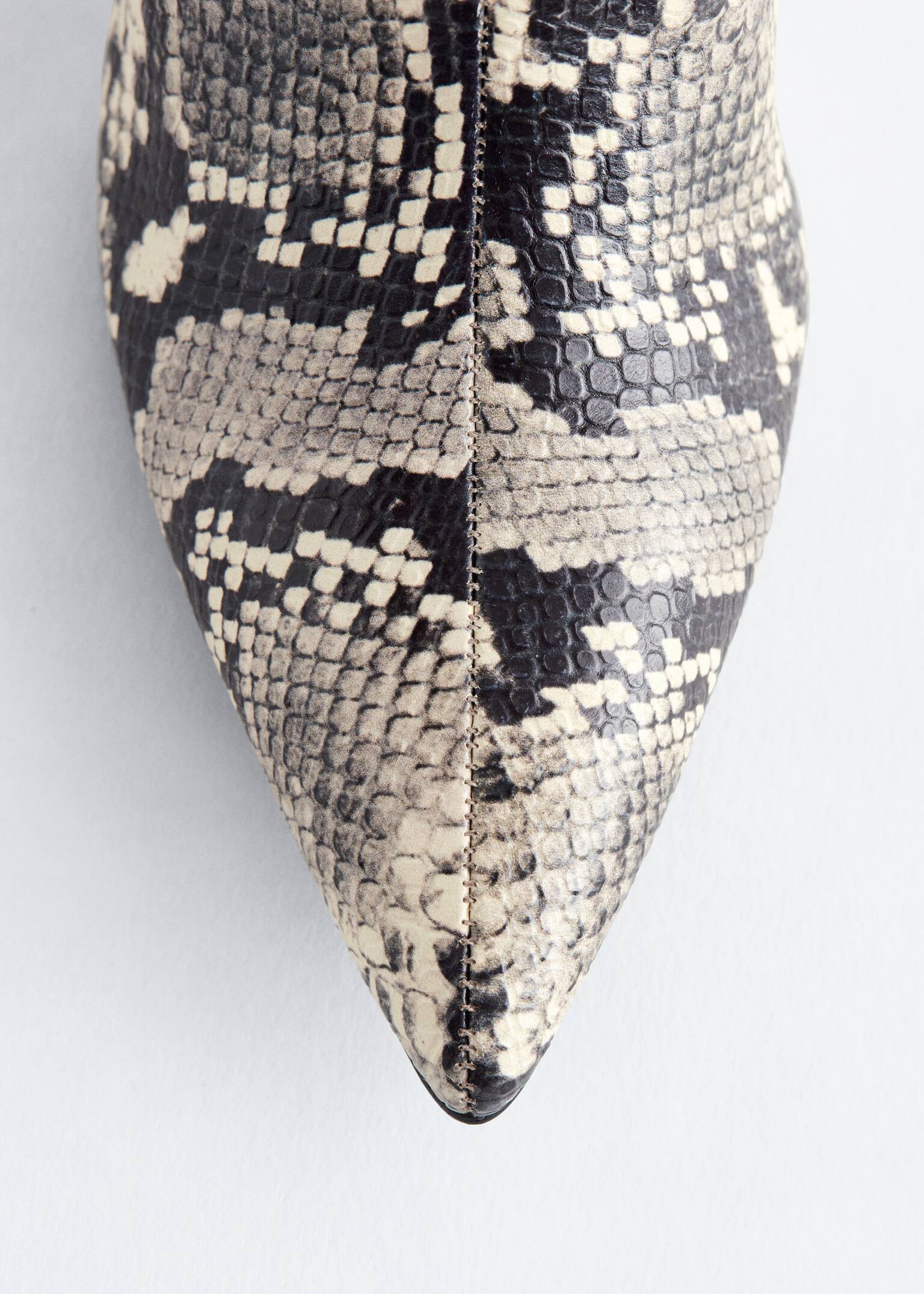Skórzane kozaki na niskim obcasie - Jasnobeżowy/Skóra węża/Ciemnobrązowy/Czarny - 7